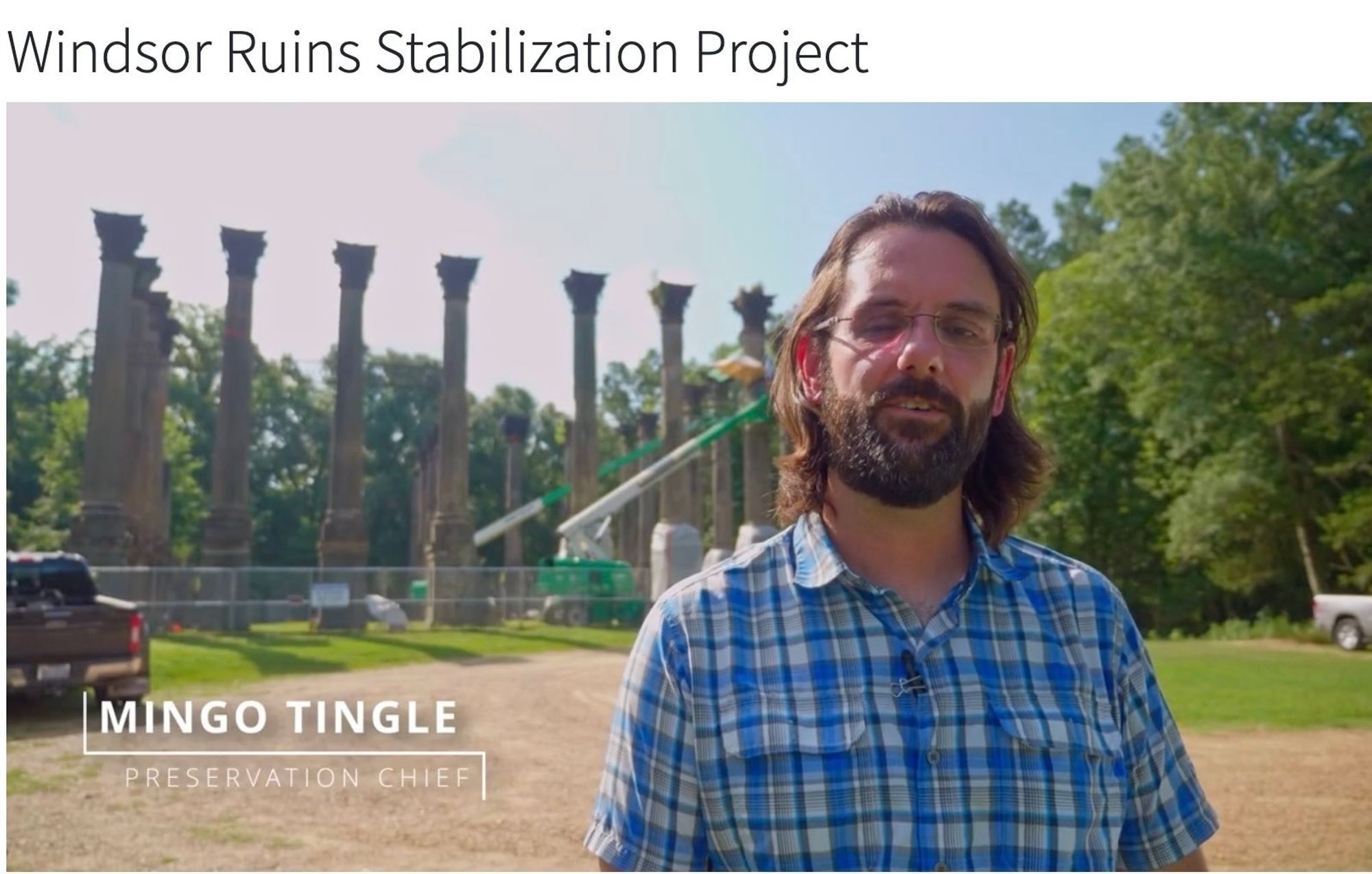 Photo of a brown haired man with a beard.  That's Mingo Tingle, preservation chief.