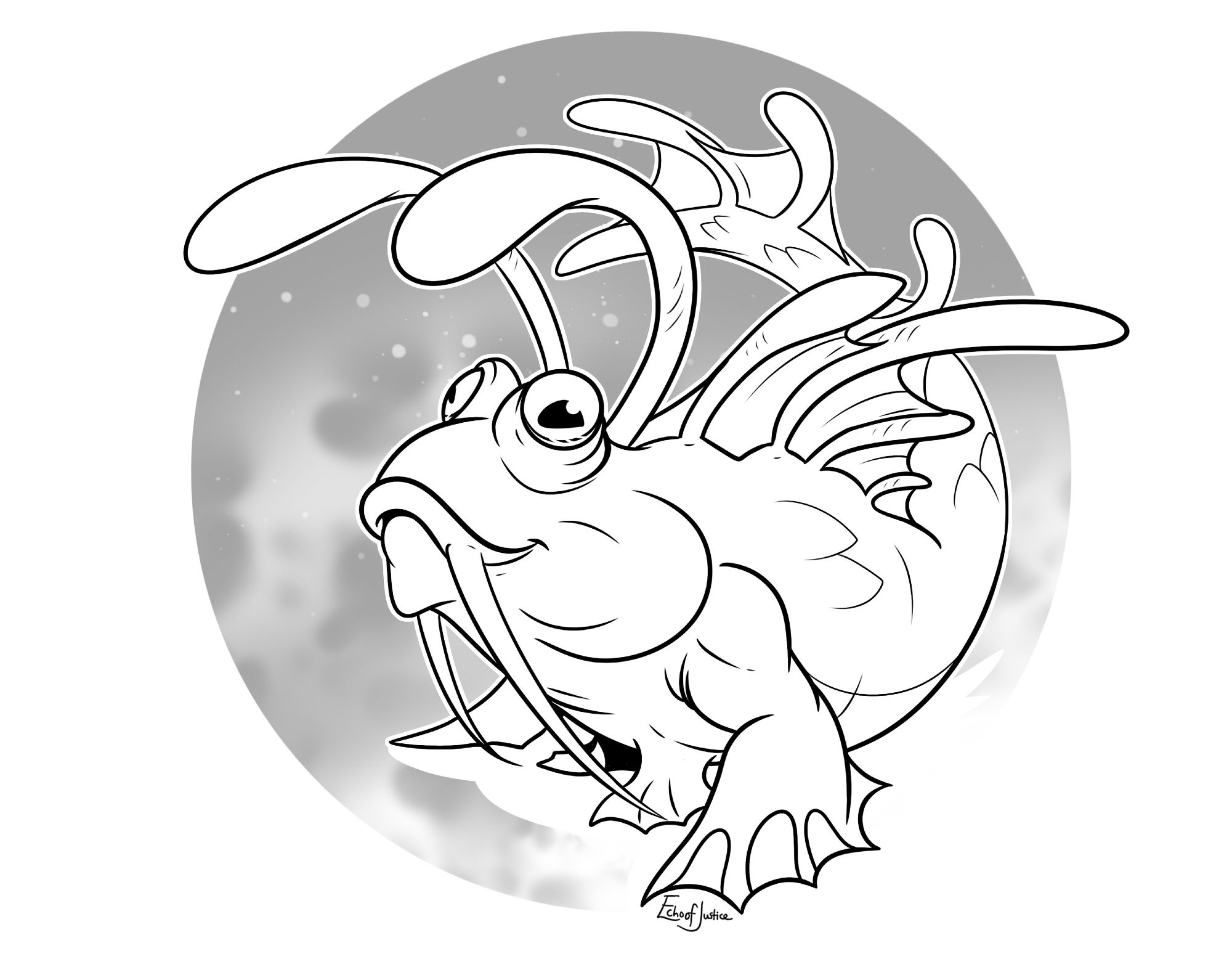 Linework for a mudskipper battle pet that you can color