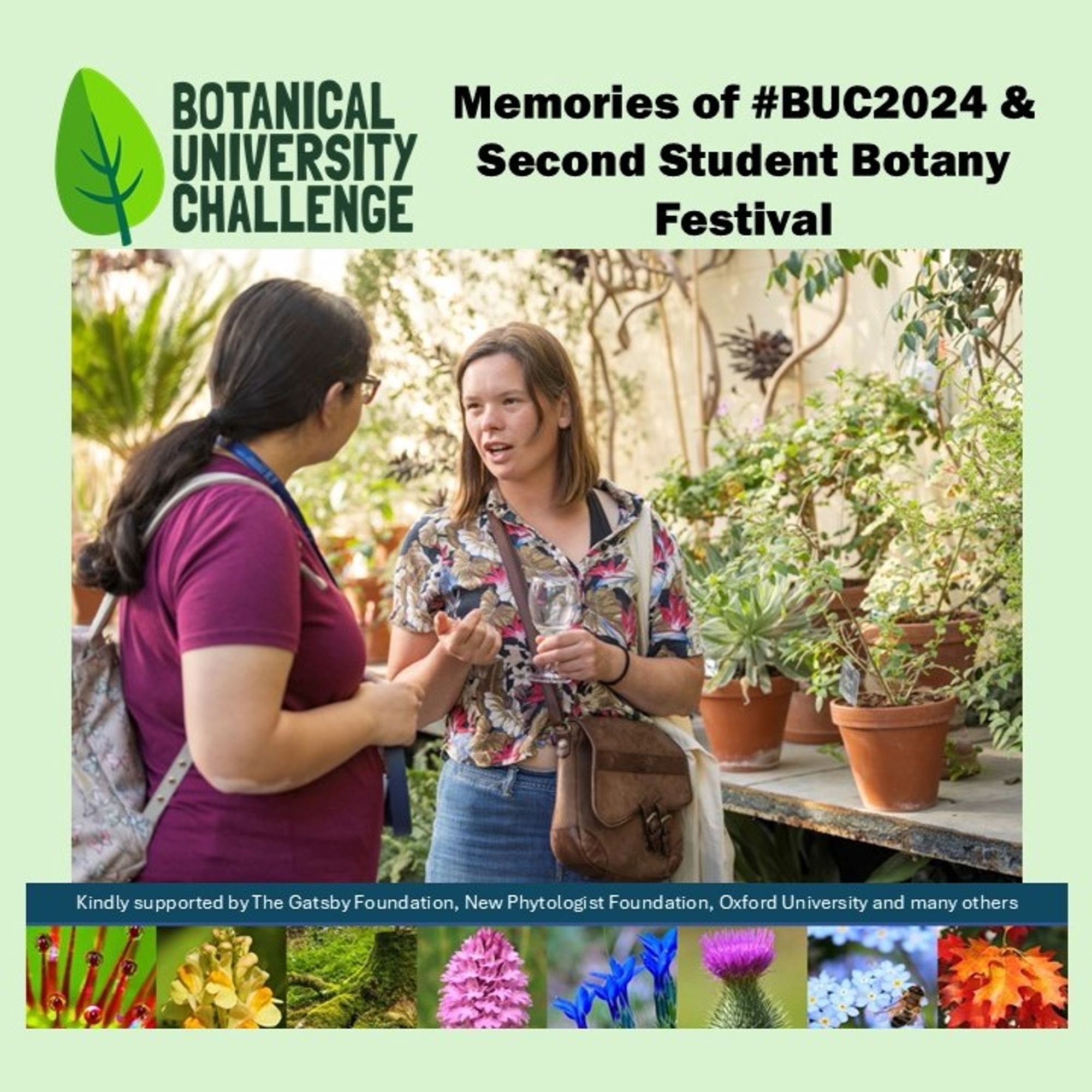 Two young women, casually dressed, talking with a background of plants in terracotta pots in a glasshouse. Photograph by https://bennettophotography.co.uk/