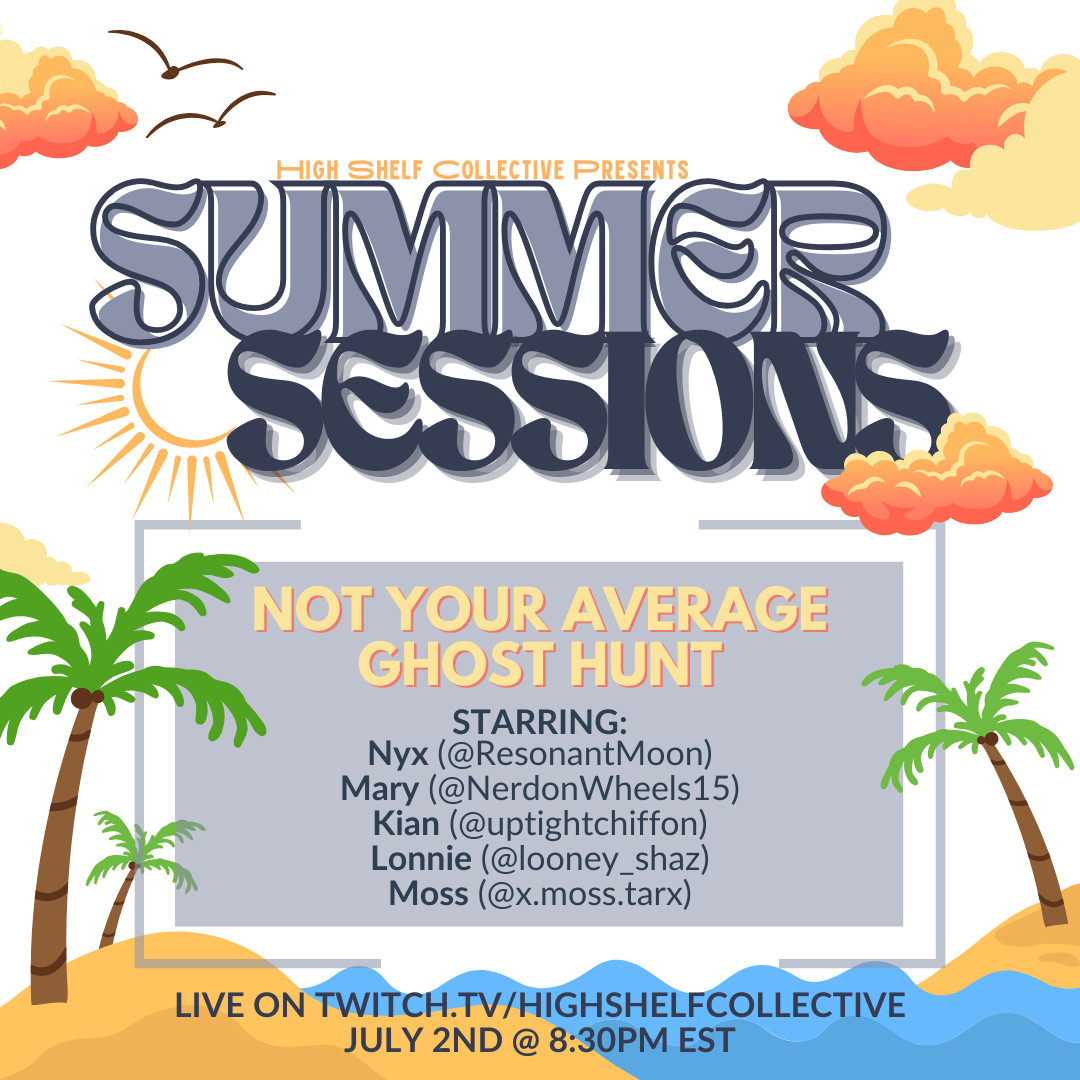 HSC Summer Sessions Promo - Beachy summer vibes with 'Summer Sessions' title, game title, and cast names in front