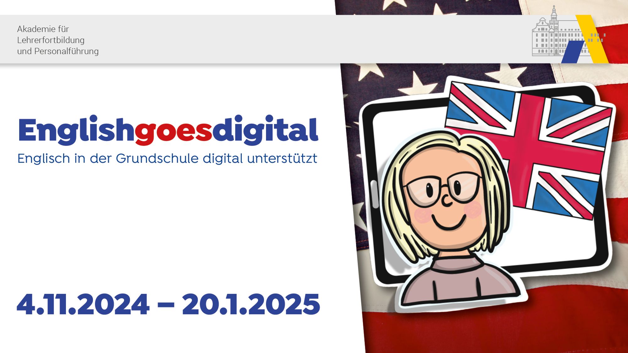 "English goes digital - Englisch in der Grundschule digital unterstützt" lautet der Titel der Reihe an der Stabsstelle der ALP Dillingen vom 4.11.2024-20.1.2025.