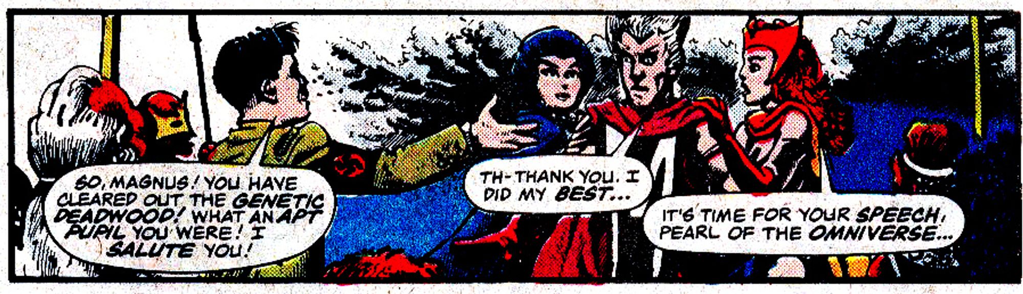 Magneto accepting praise from Hitler in Heroes for Hope #1.