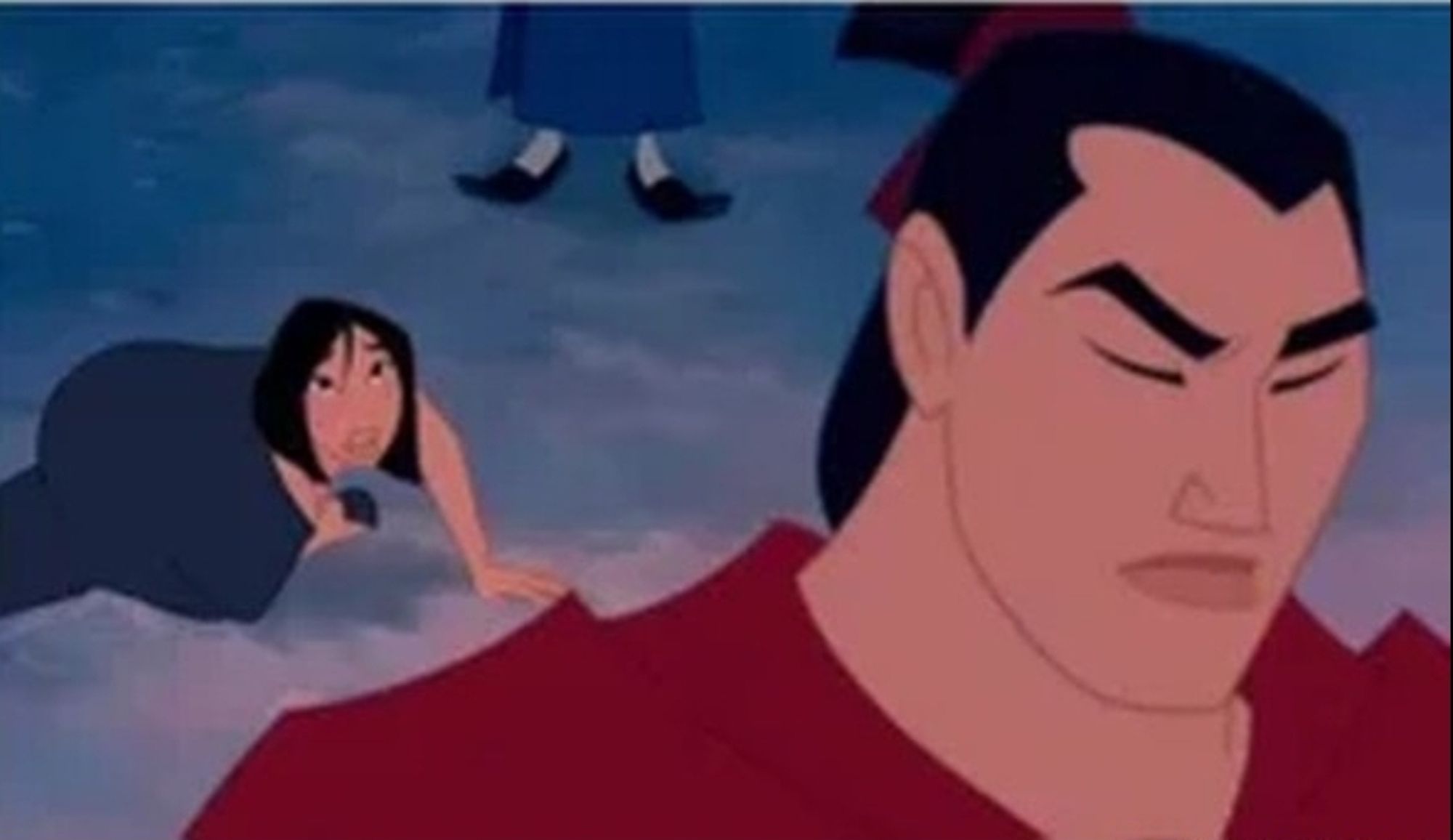 that one scene in the original Mulan where the guy finds out mulan isn't actually a man