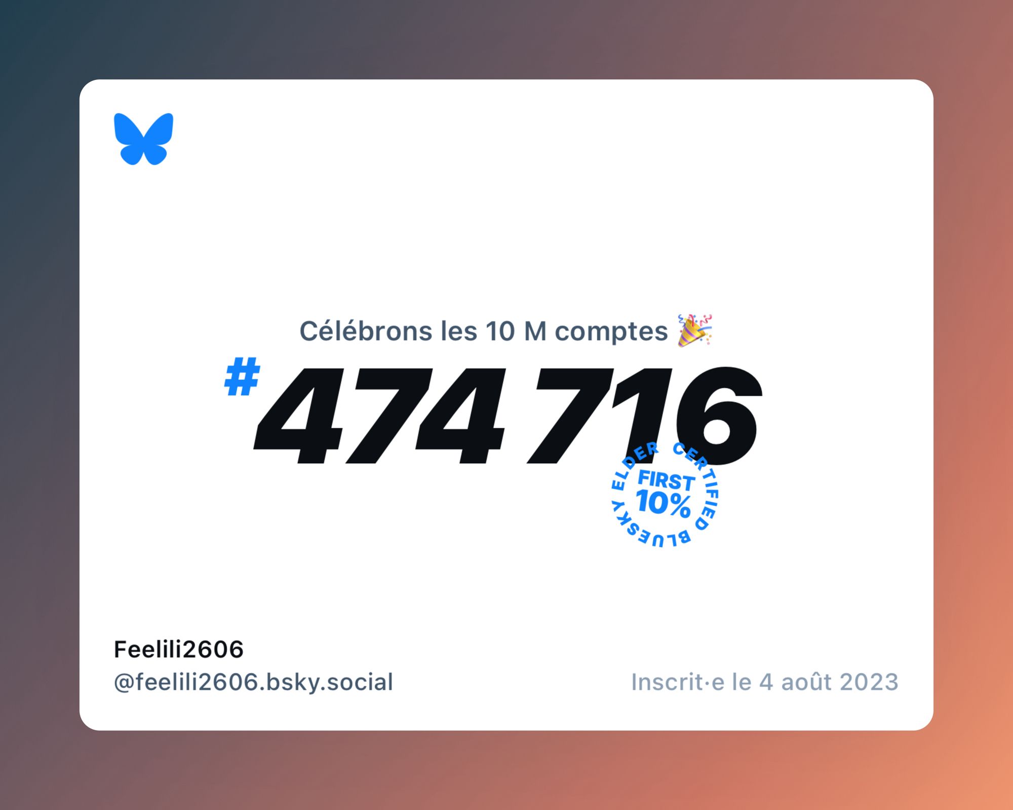 J’ai été 474 716ème sur Bluesky. 
Voilà c’est tout pour moi.
