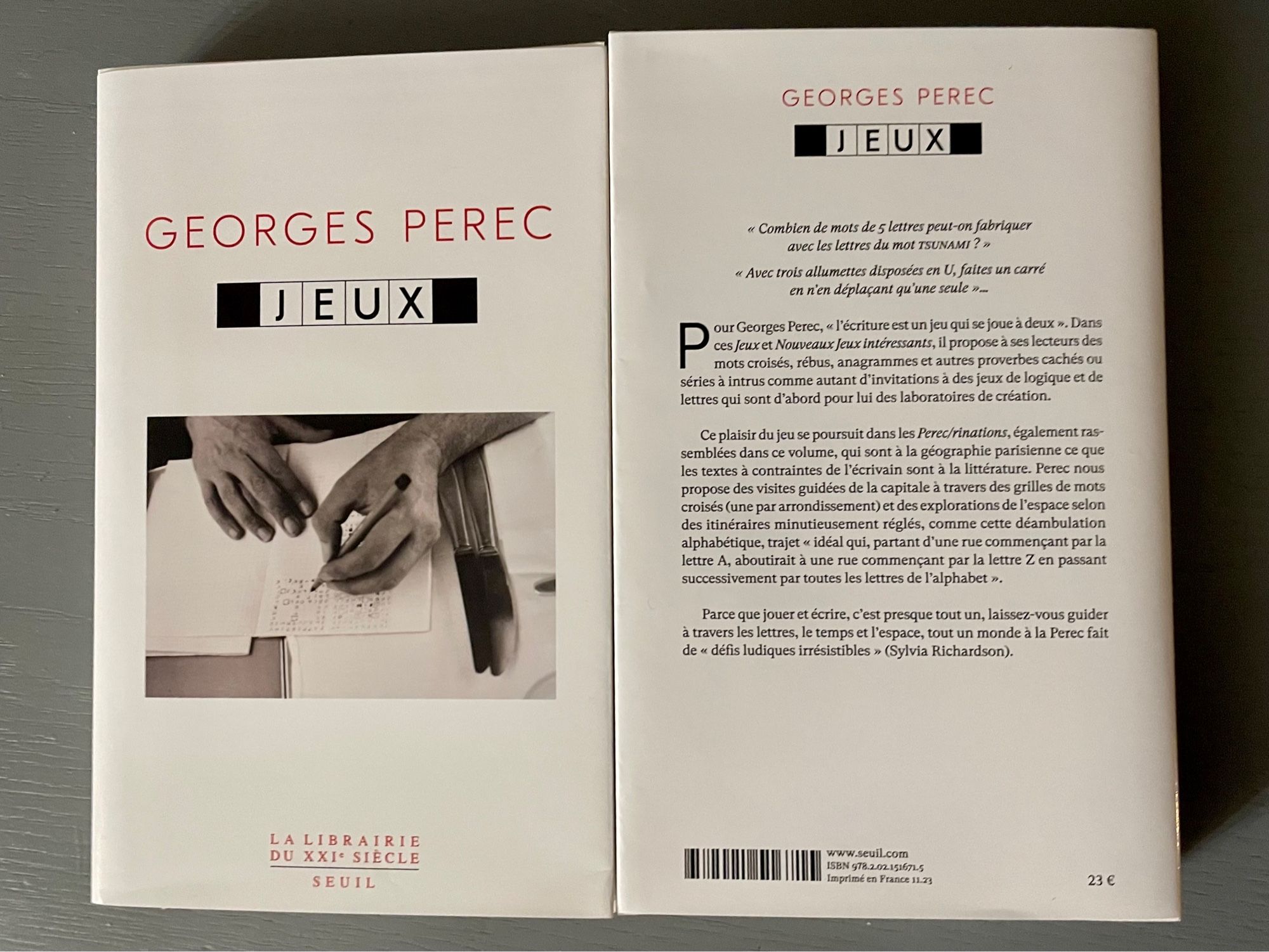 Jeux de Georges Perec en librairies aujourd’hui