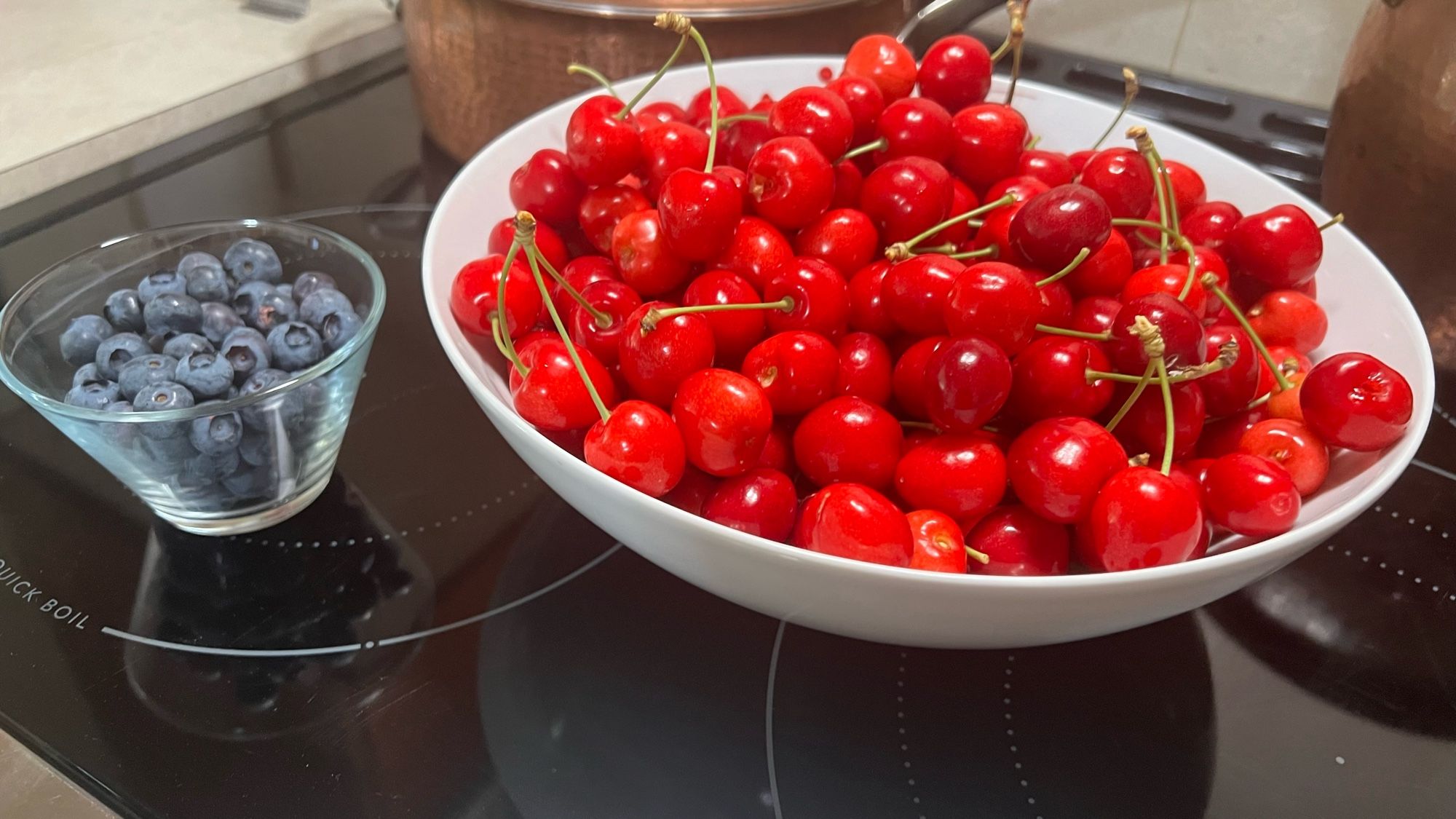 blueberries and cherries