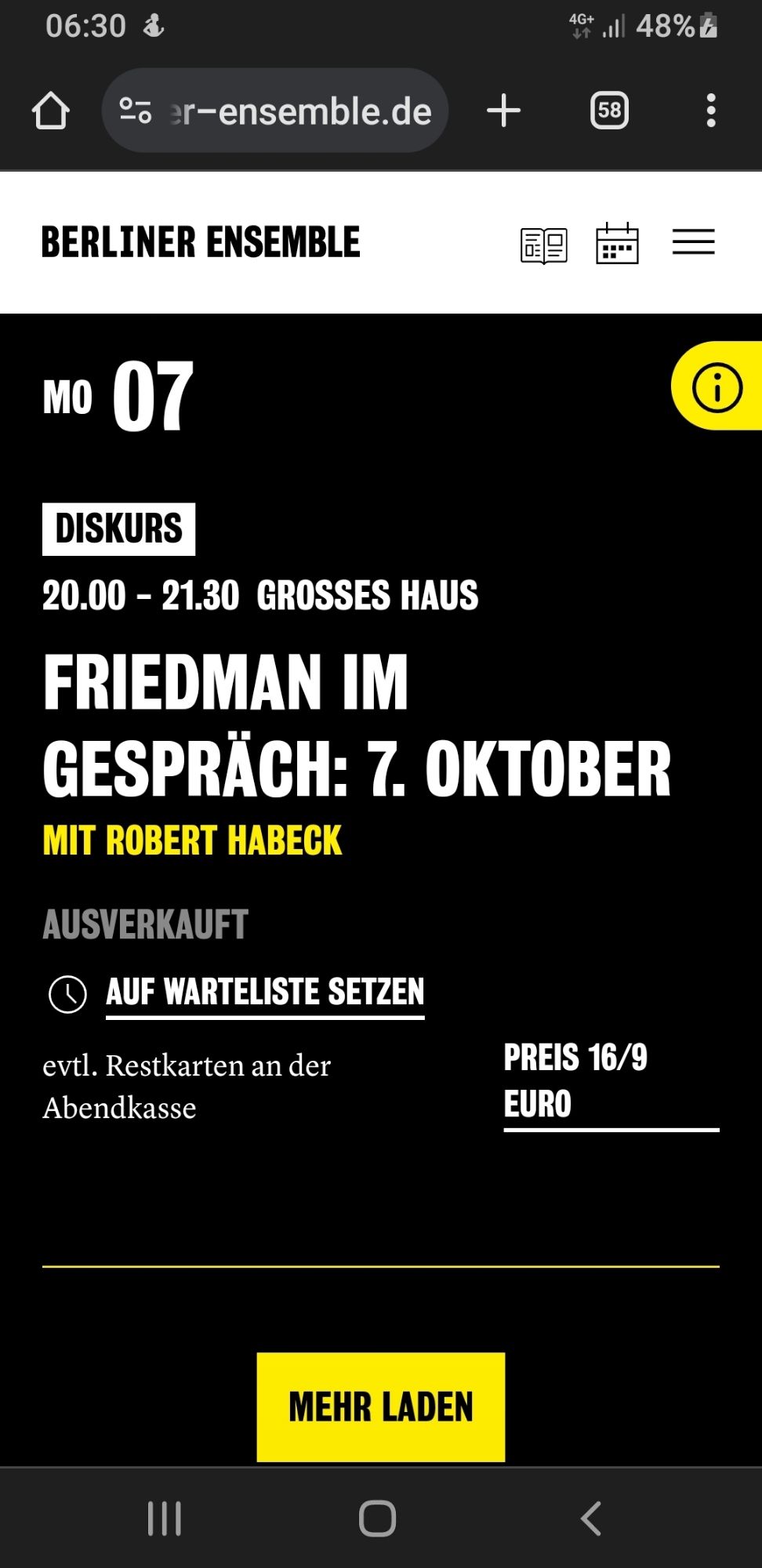 screenshot aus dem Programm am 7.10.: Friedman = Michel Friedman vermutlich