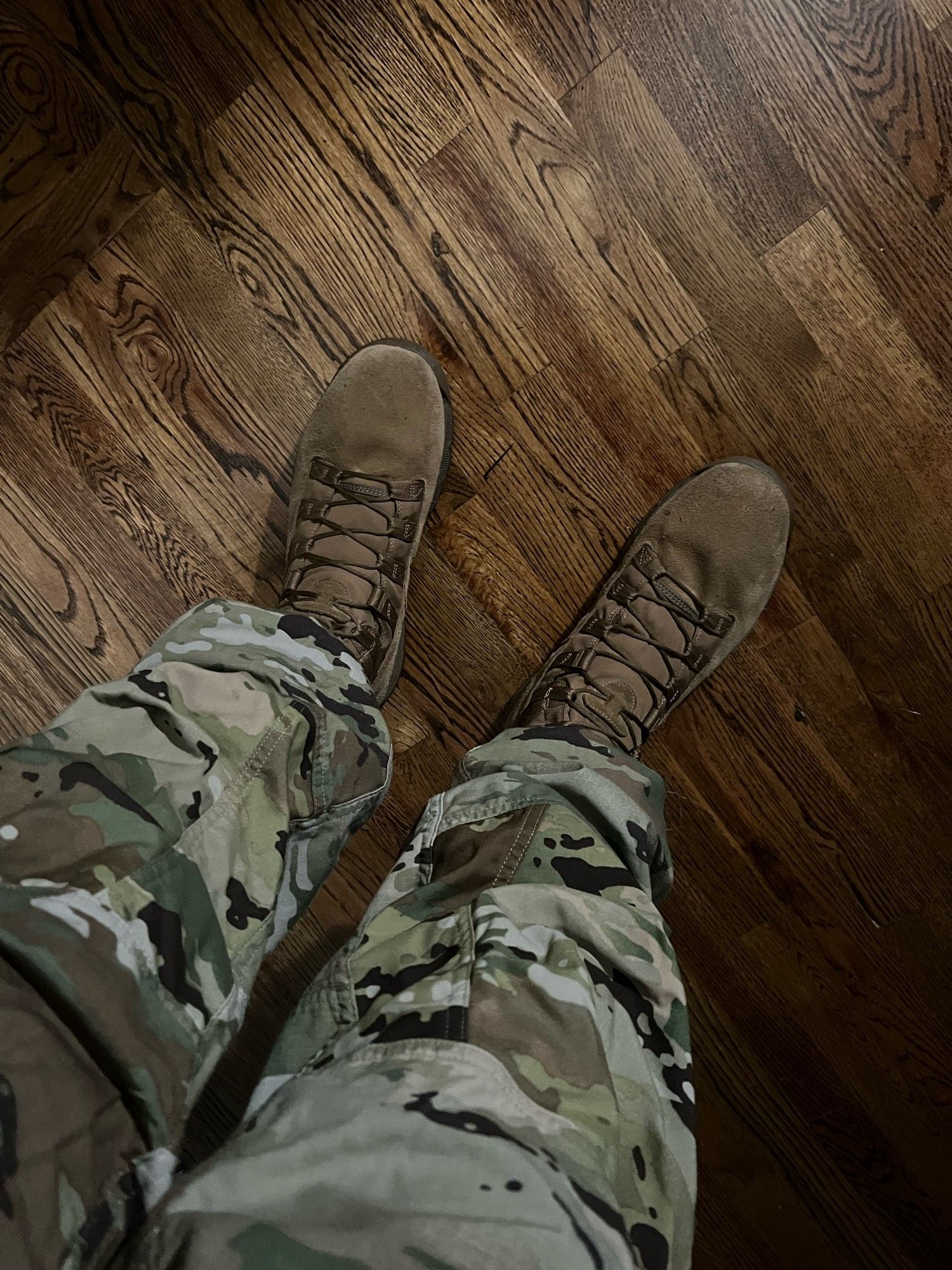 Bloused OCP trousers, nike sfs boots