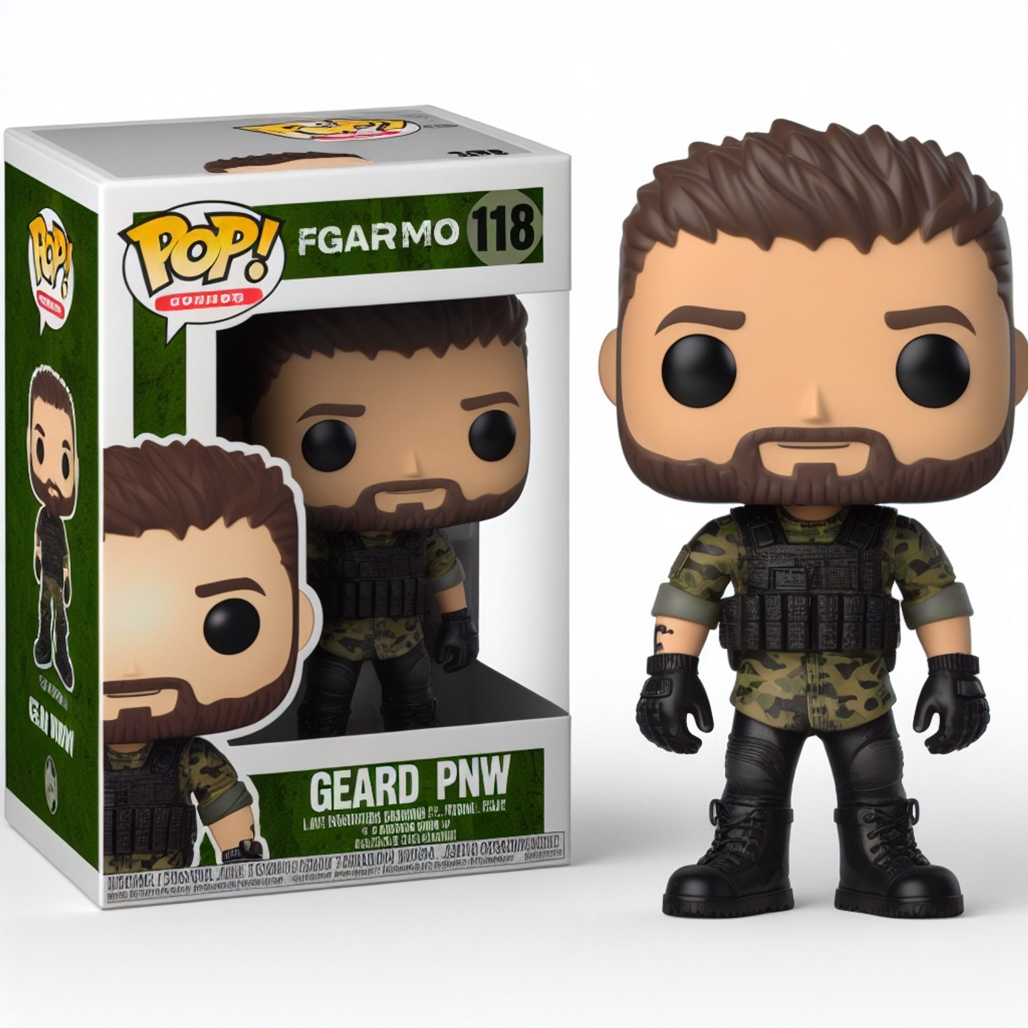 Funko pop doll of me lookin like solid snake