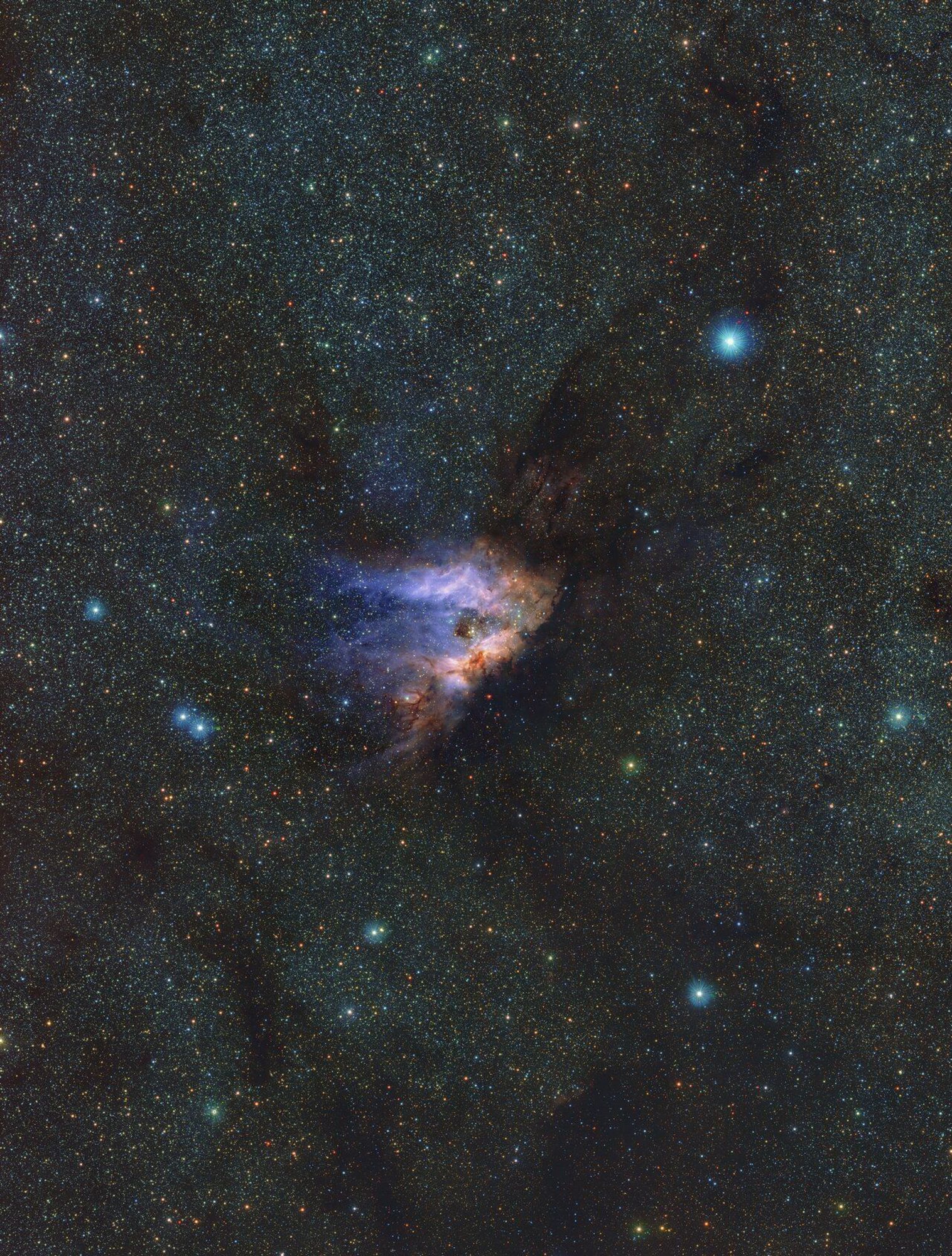 An infrared view of the Messier 17 nebula