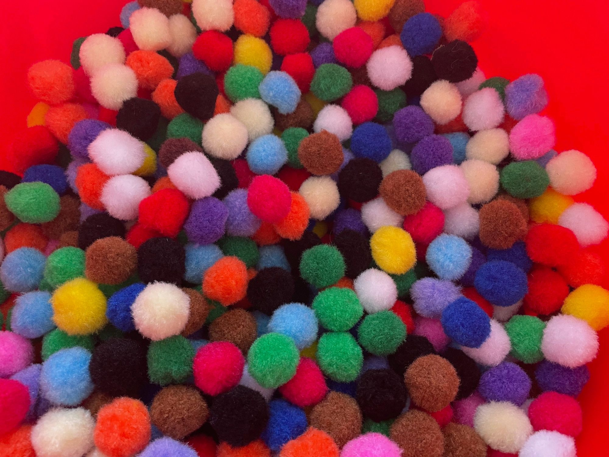 Colourful pom poms