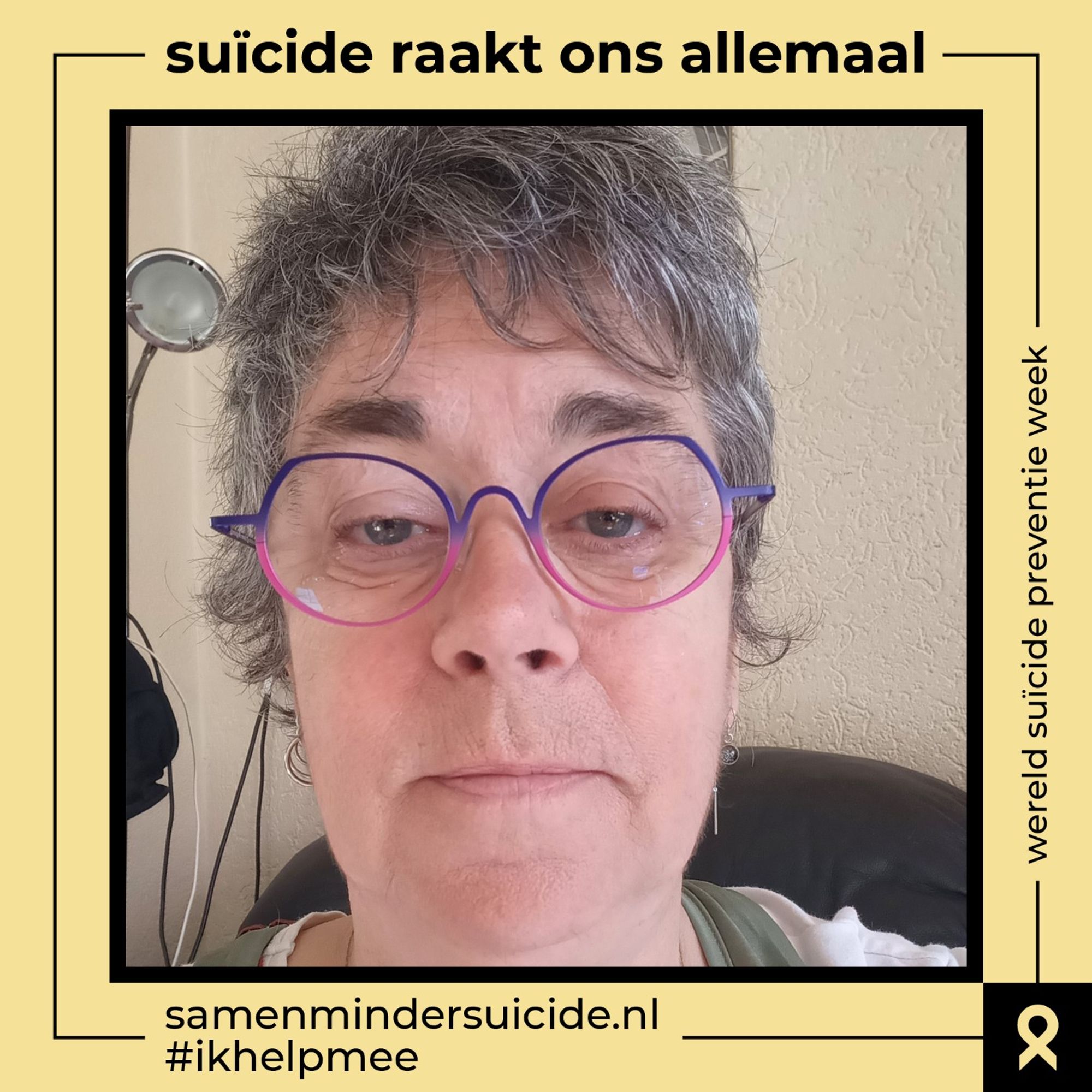 Foto van mezelf voor de Wereld suicide preventie week.