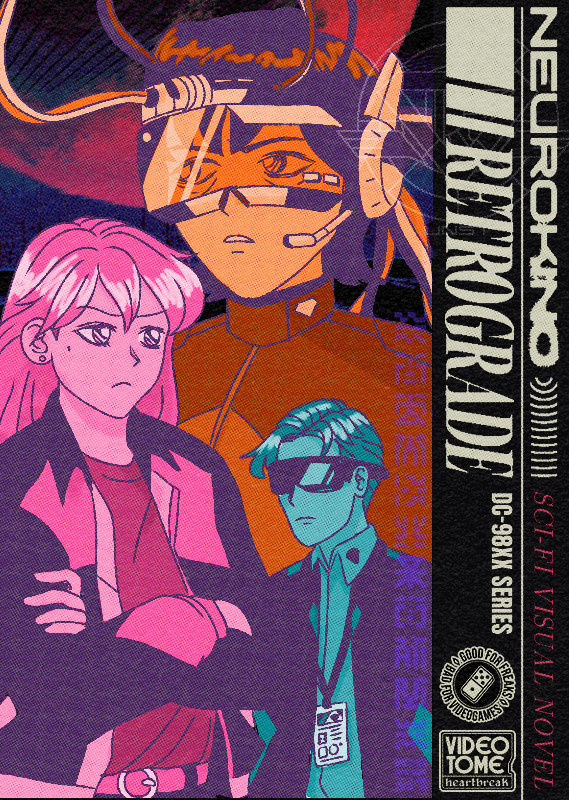 fake box art for Neurokino Retrograde, made to look like a PC-98 era style game