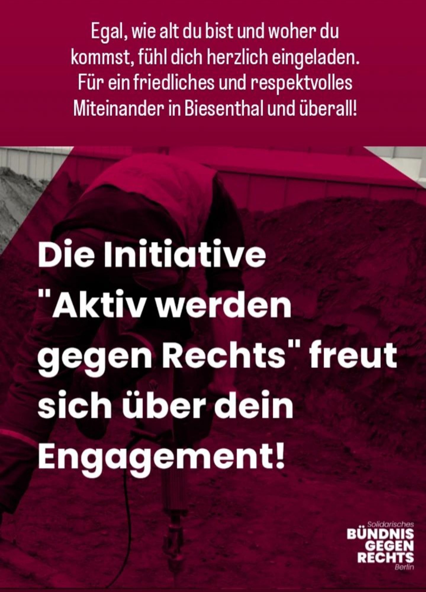 Die Initiative "Aktiv werden gegen Rechts" freut sich über dein Engagement!