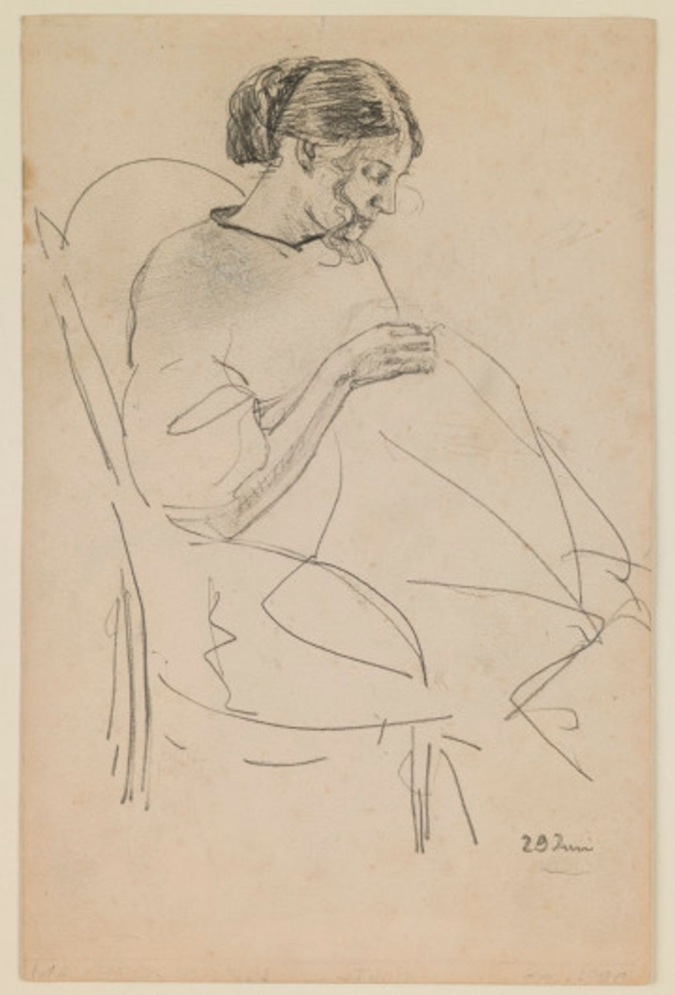 Study of a Woman Sewing