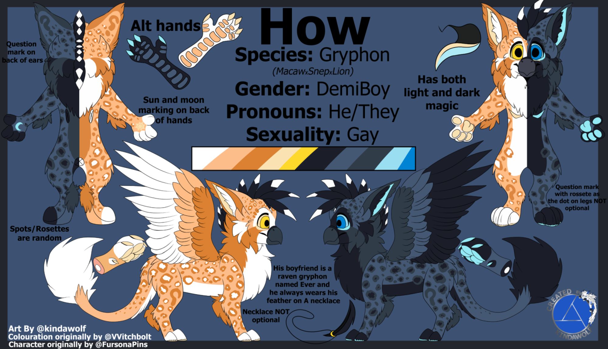 half light and half dark gryphon