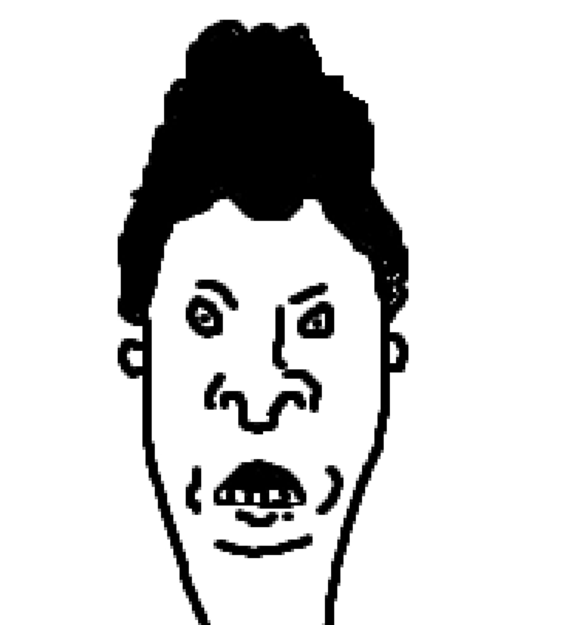 MSpaint drawing of butthead from Beavis & Butthead