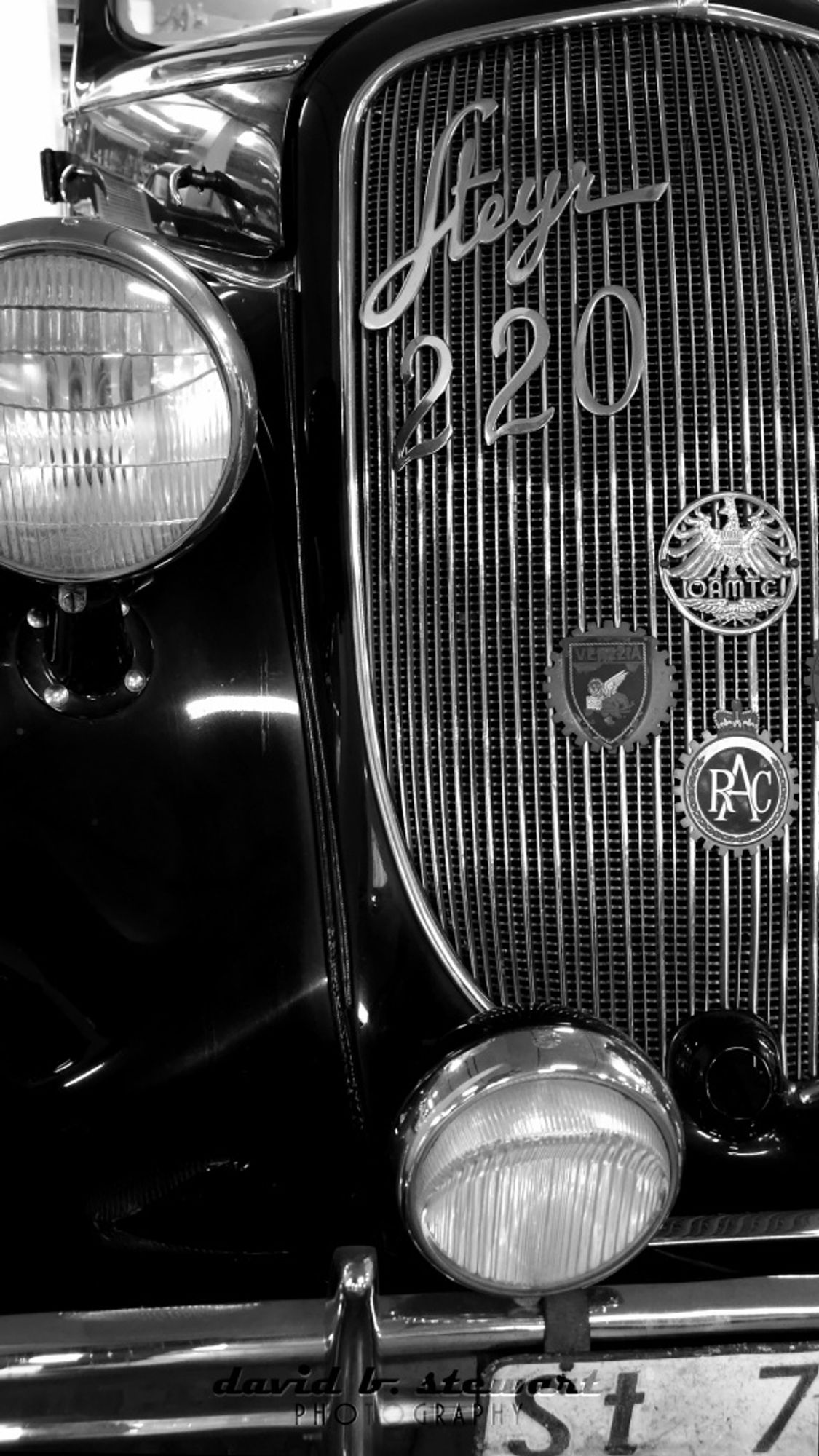 1938 Steyer 220 Cabriolet
Photo © David B. Stewart
View of the front grillework of a 1938 Steyr 220 Gläser Cabriolet. From a collection of photos taken at the 5 October 2024 Rally For The Lane, Lane Motor Museum, Nashville, TN USA.

For more detail about this elegant Austrian antique, visit the museum website.

https://www.lanemotormuseum.org/collection/cars/item/steyr-220-cabriolet/

#AlphabetChallenge #WeekNforNumbers
#antiqueauto #Steyer220 #cabriolet #LaneMotorMuseum #originalcontent #photographerlife #shareyourparadise #samsung #S23Ultra