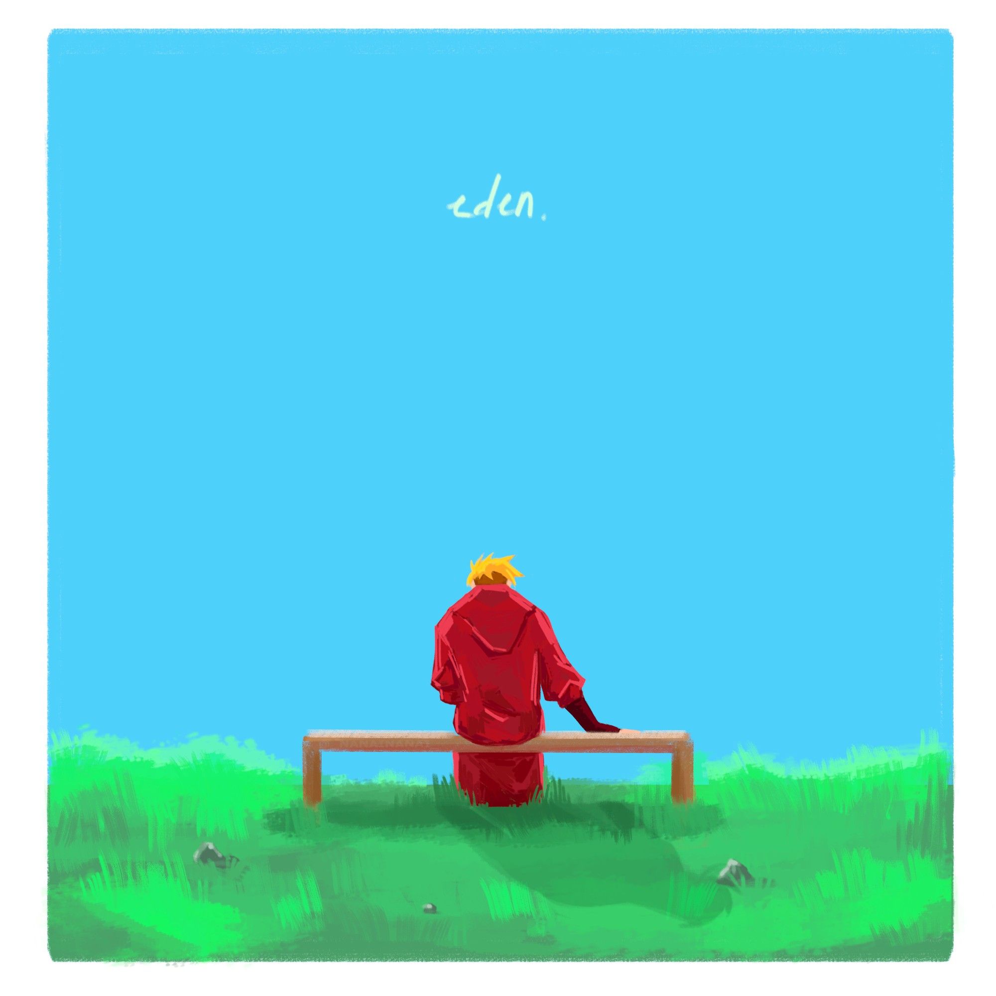 [ENG] clear sky and sitting on a bench in the middle of what looks like a garden, vash holds his head low and extends his hand on the wood as if waiting for someone to take it, not knowing his brother's sad shadow tries to reach it from the ground.
.
[SPA] cielo despejado, sentado sobre una banca en medio de lo que parece ser un jardín, cabizbajo vash extiende su mano sobre la madera, como si esperase que alguien le sostuviese, sin saber que la triste sombra de su hermano trata de alcanzarla desde el suelo.