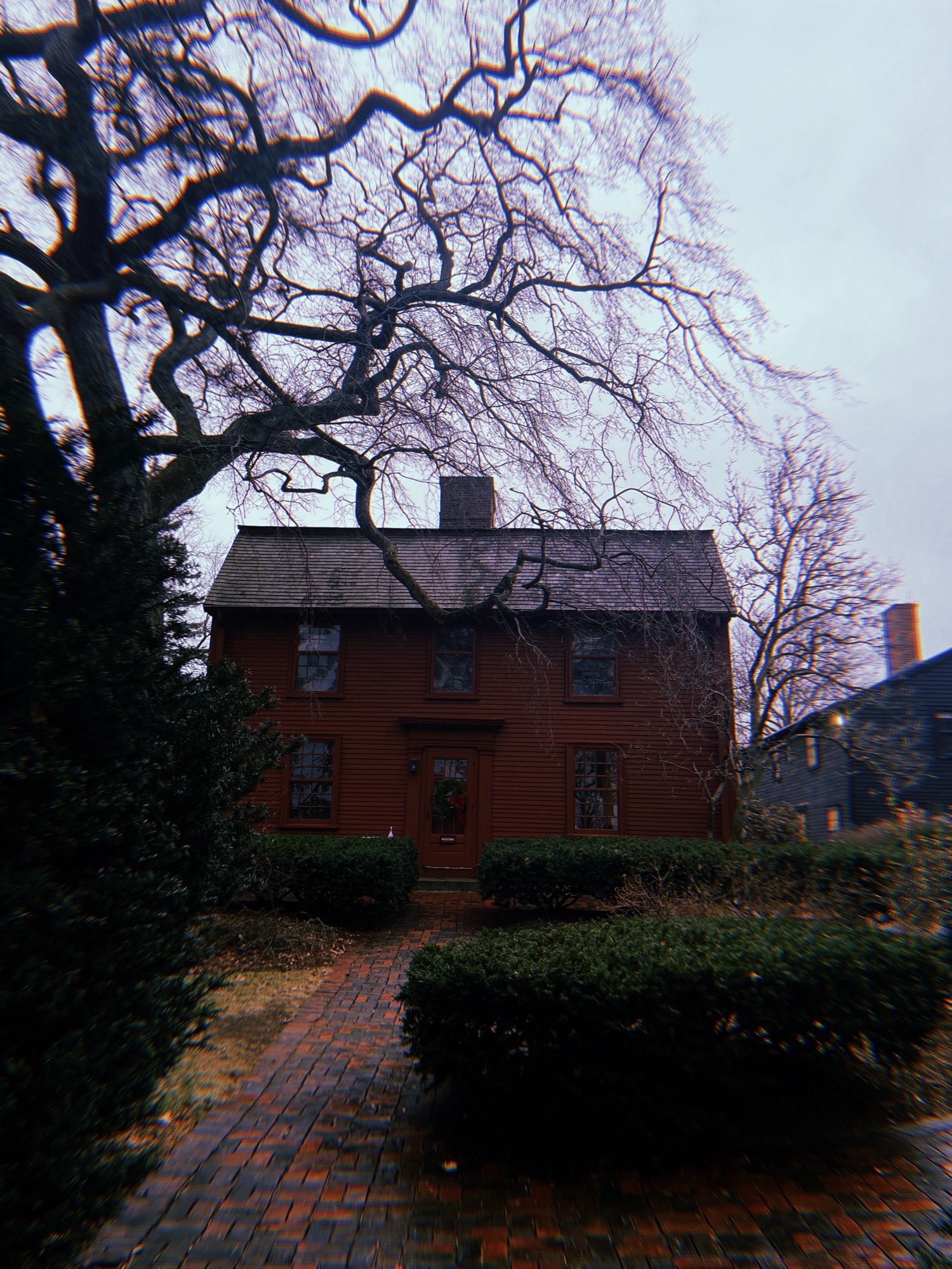 The red Hooper-Hathaway house at the House of the Seven Gables in Salem.