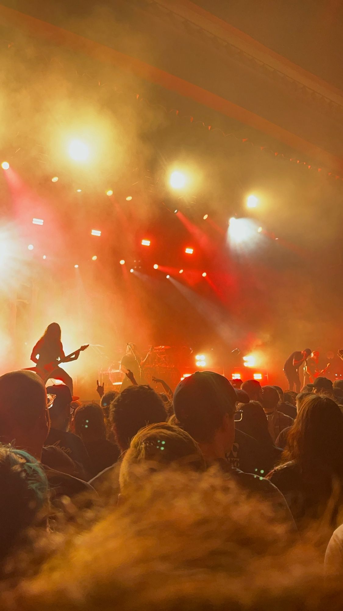 In Flames performing on stage