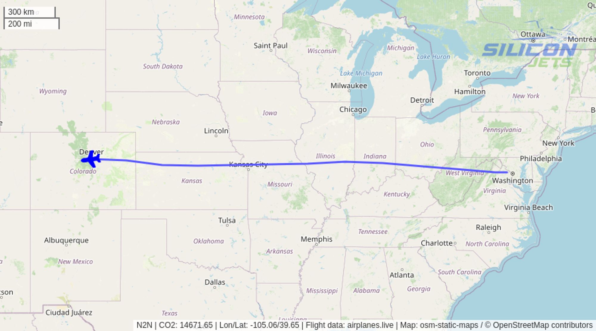 N2N (#gulfstream G650 reportedly used by #timcook) no longer detected in flight. Emissions est. 14672 kg #CO2 (compared to 760 kg flying commercial). #CO2emissions