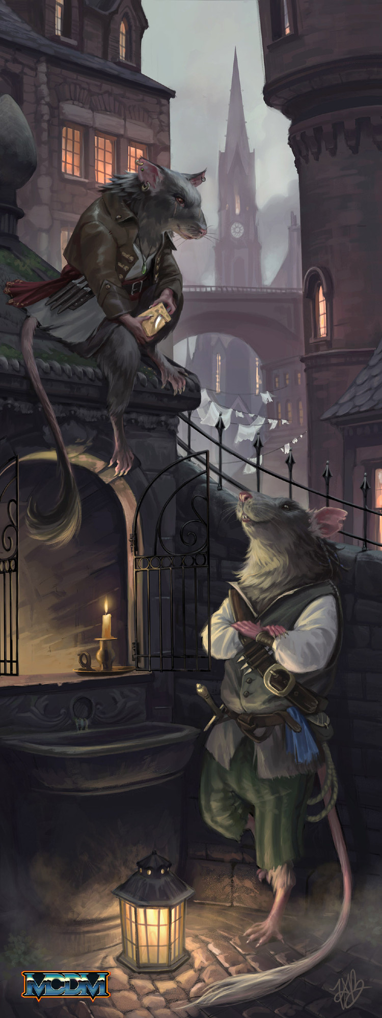 Humanoid rats in a Edinburgh-inspired fantastical city