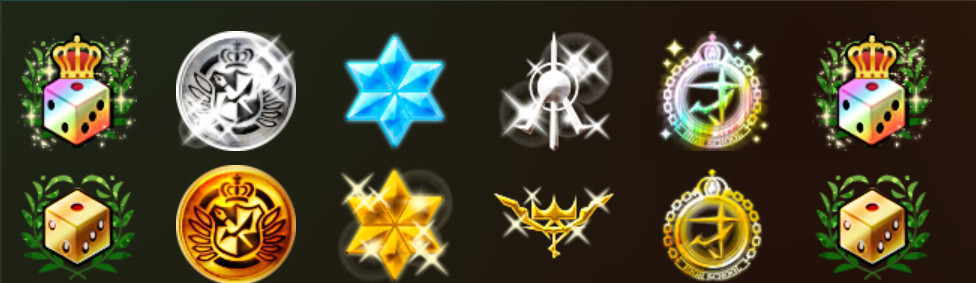 Two rows of six badges on Steam.