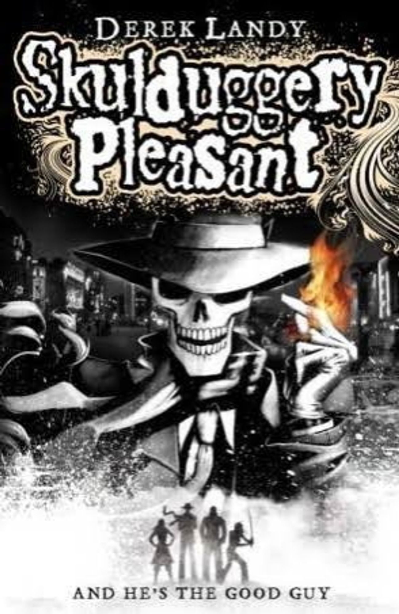 Skullduggery pleasant by Derek Landy
A kind of magic based noir.
I recommend strongly to read