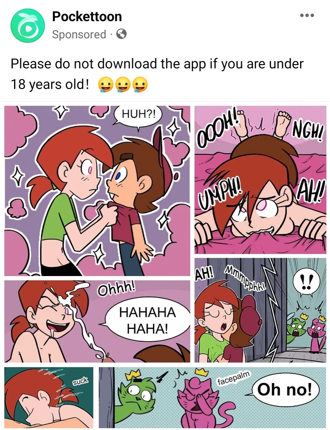 Fairly odd parents porn ad on Facebook?? 