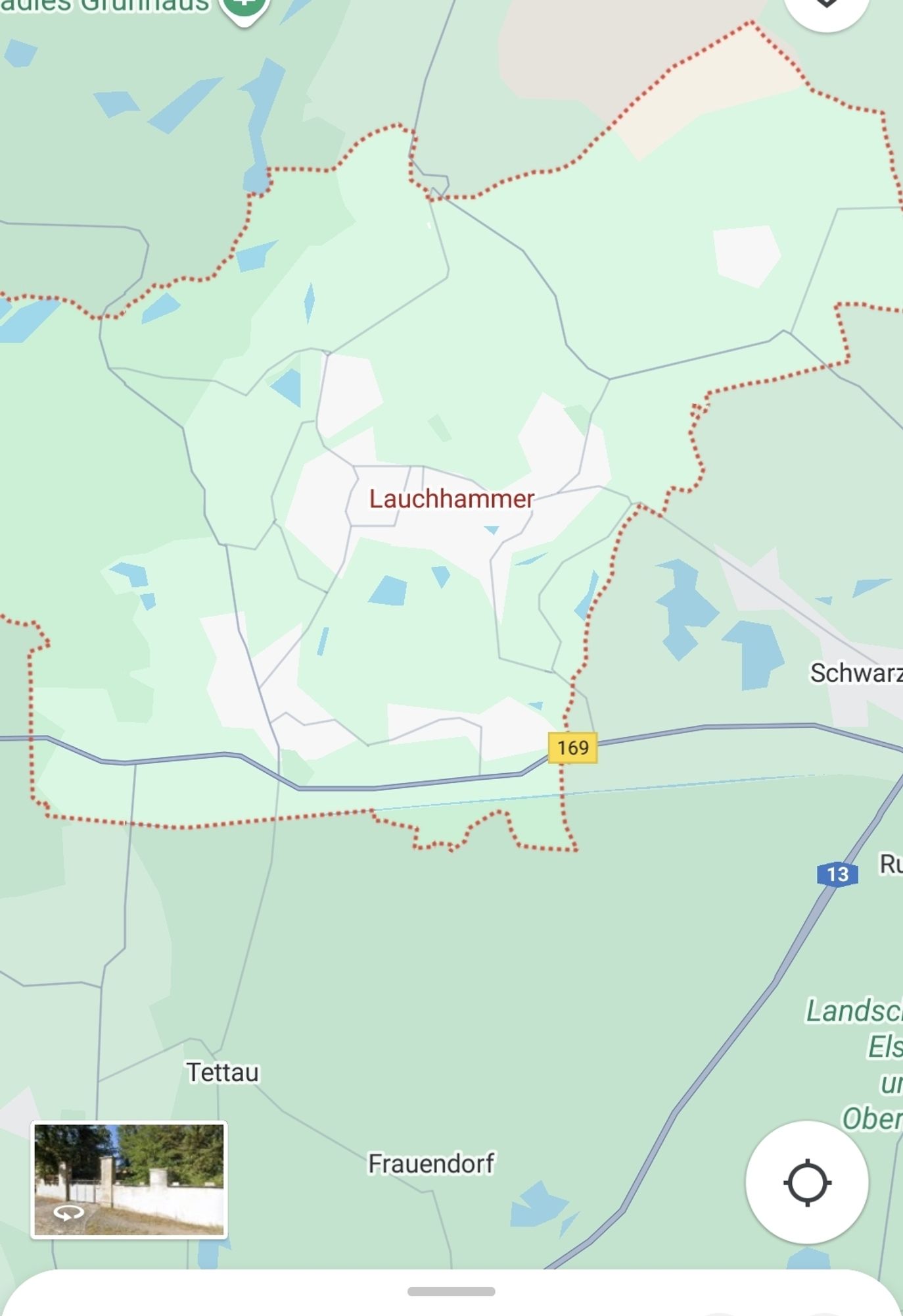 Kartenausschnitt mit Ort "Lauchhammer"