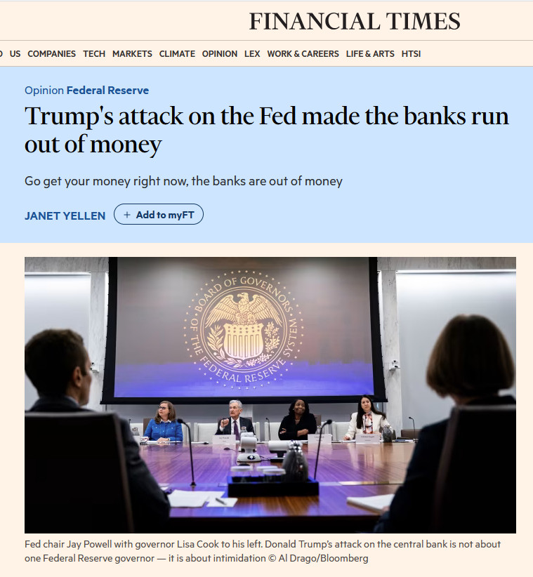 THE BANKS ARE OUT OF MONEY