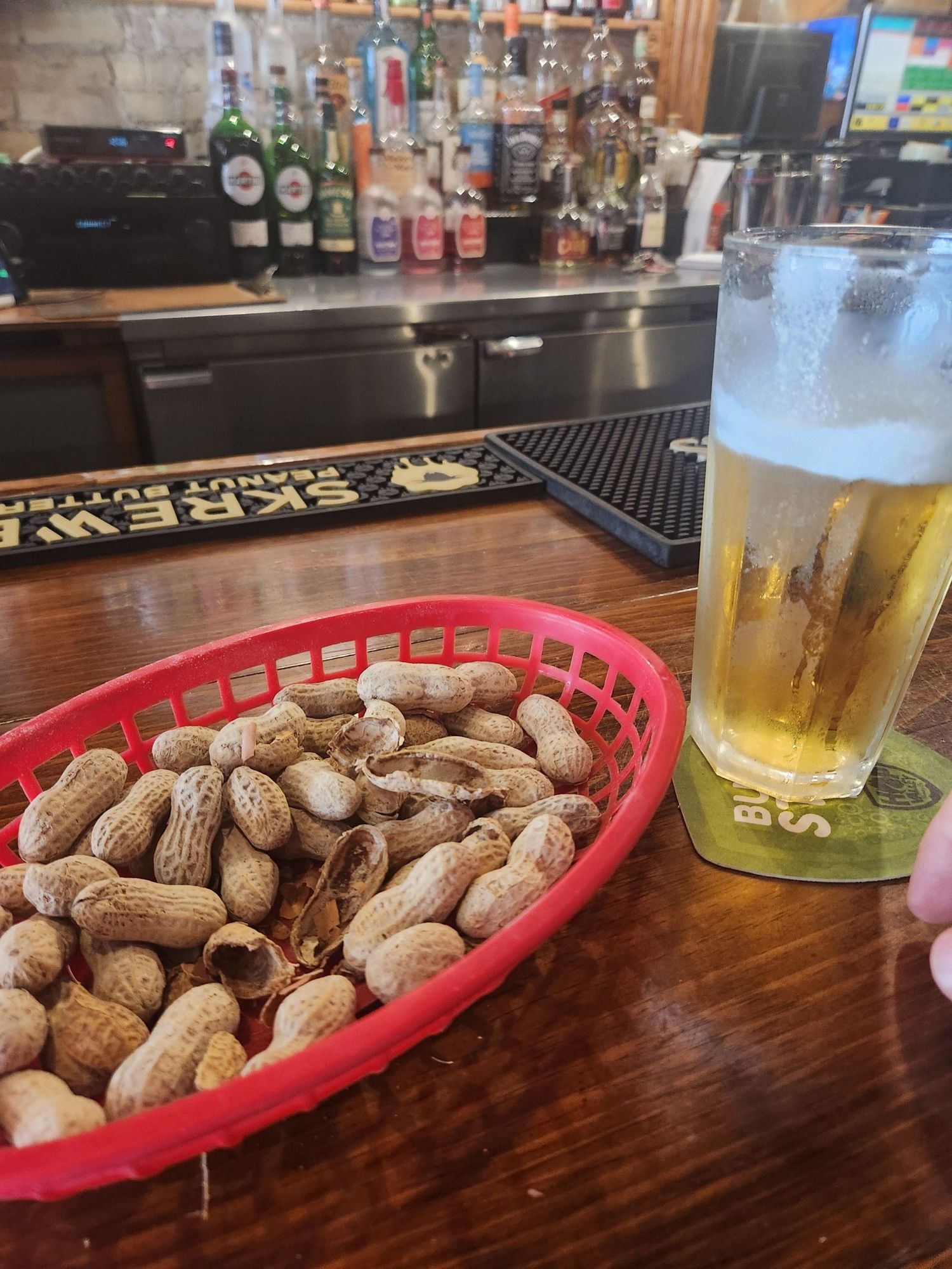 Peanuts and beer at a local