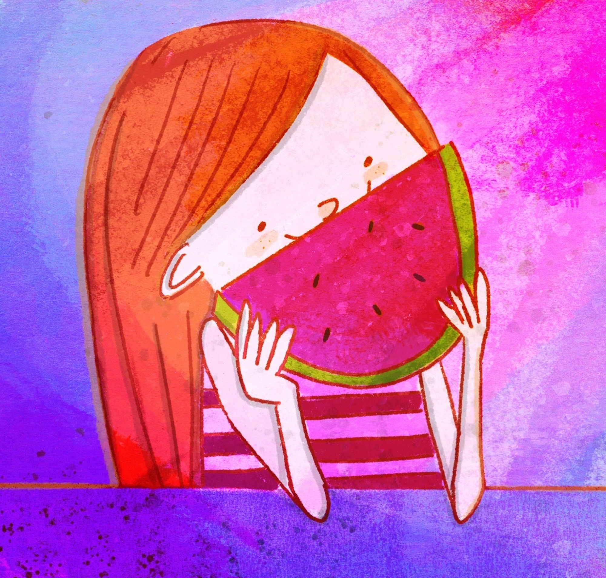 Girl with watermelon