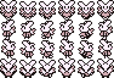 5-colour sprites of Angel Gabby, from Angel Hare