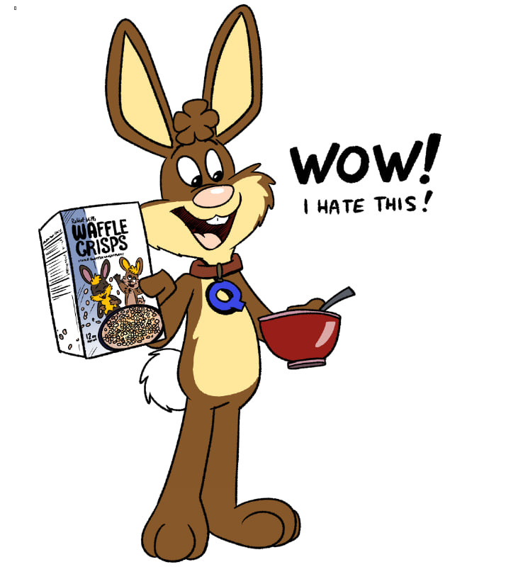 Quik rabbit. HATES Waffle Crisps.