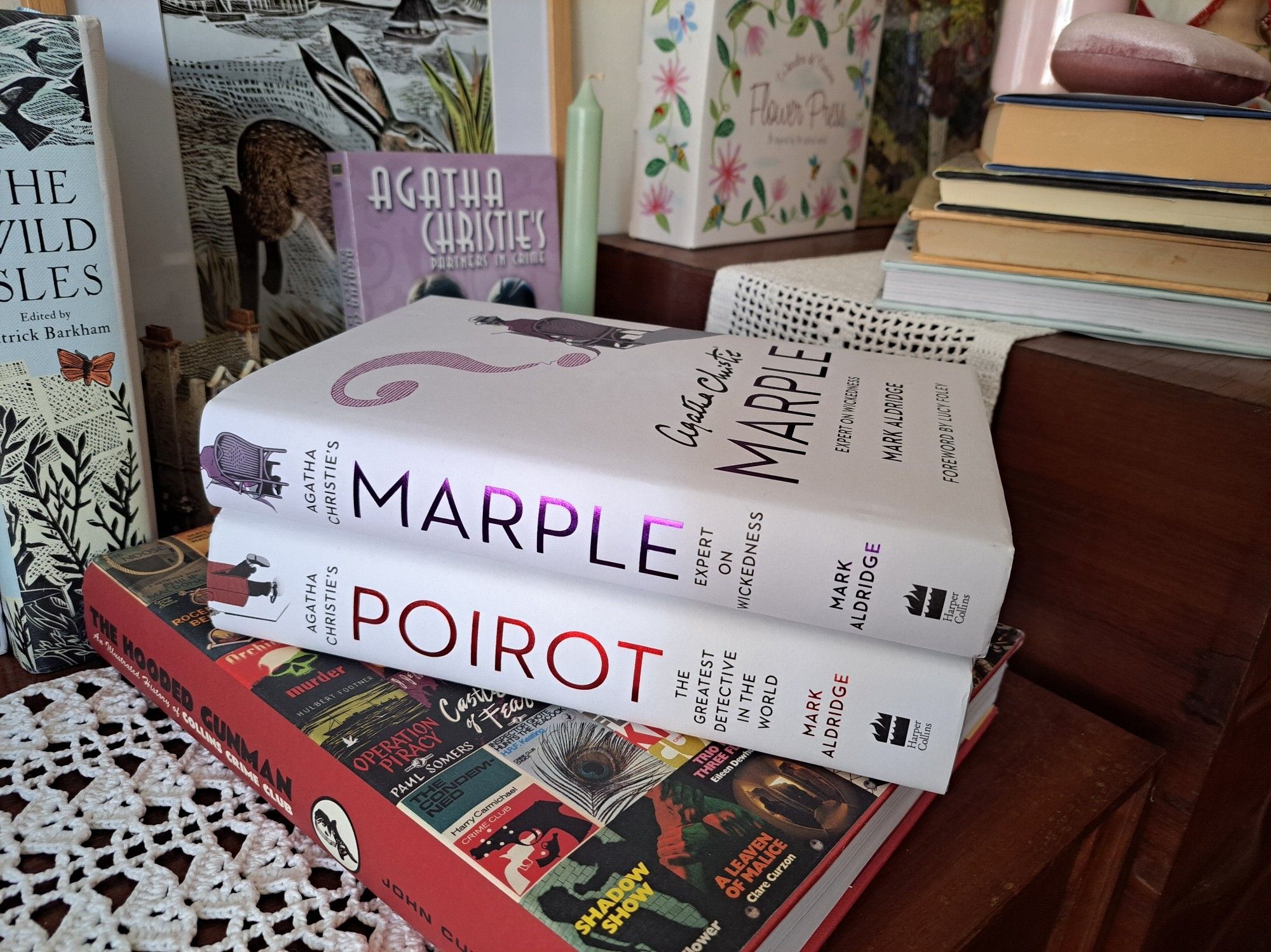 The books Marple and Poirot by same author in the middle of other books