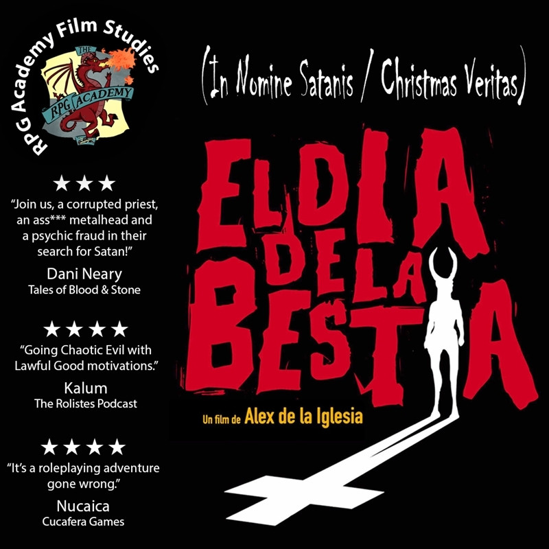 Promotional visual for the episode of The RPG Academy Film Studies dedicated to El Día de la Bestia