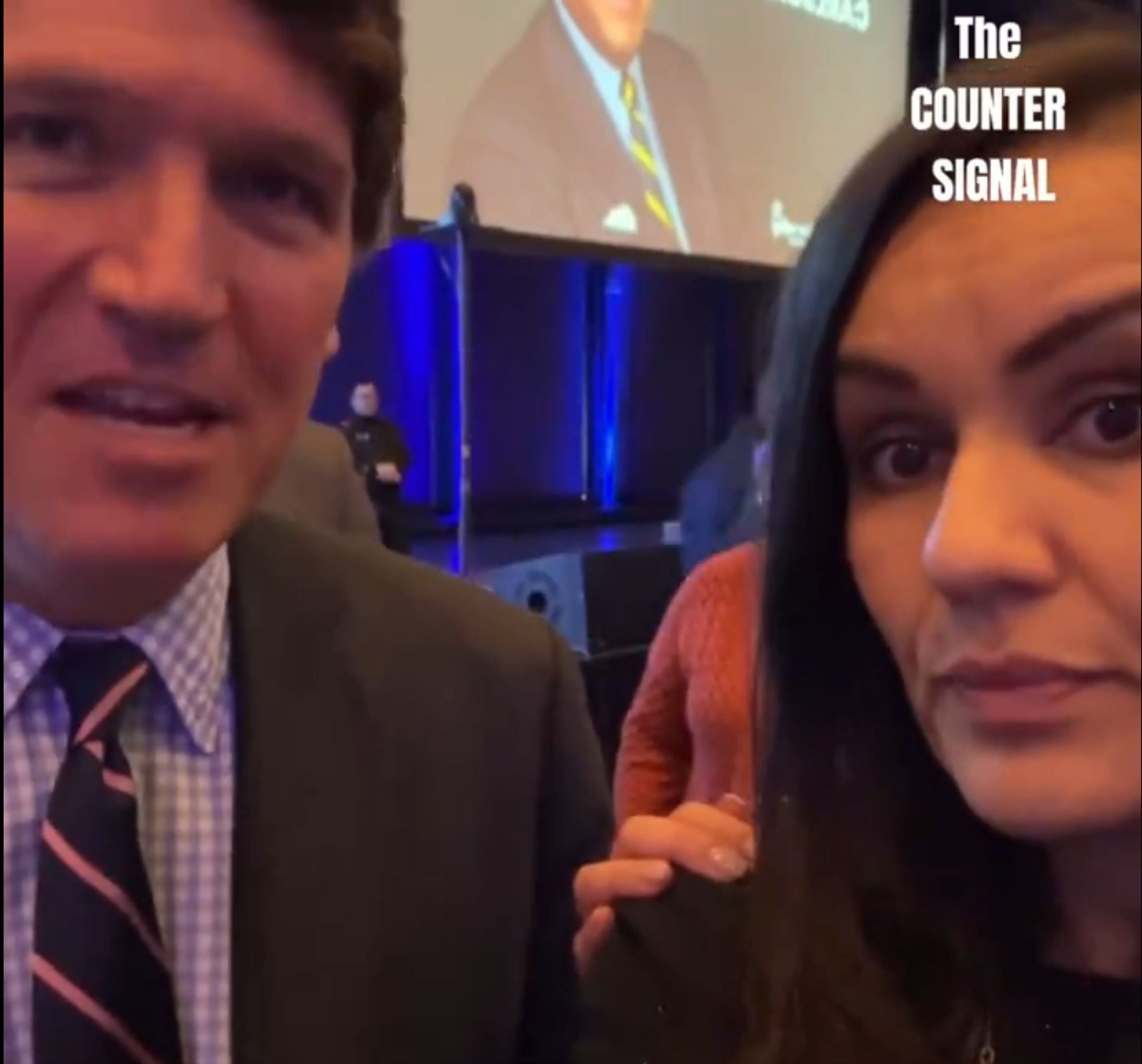 https://x.com/KatKanada_TM/status/1750254722869776797

'Kat Canada' with Tucker Carlson (recently gone from Fox News created by Australian-American media mogul Rupert Murdoch in 1996) in a video by Keean Bexte's The Counter Signal affiliated with Ezra Levant's Rebel News