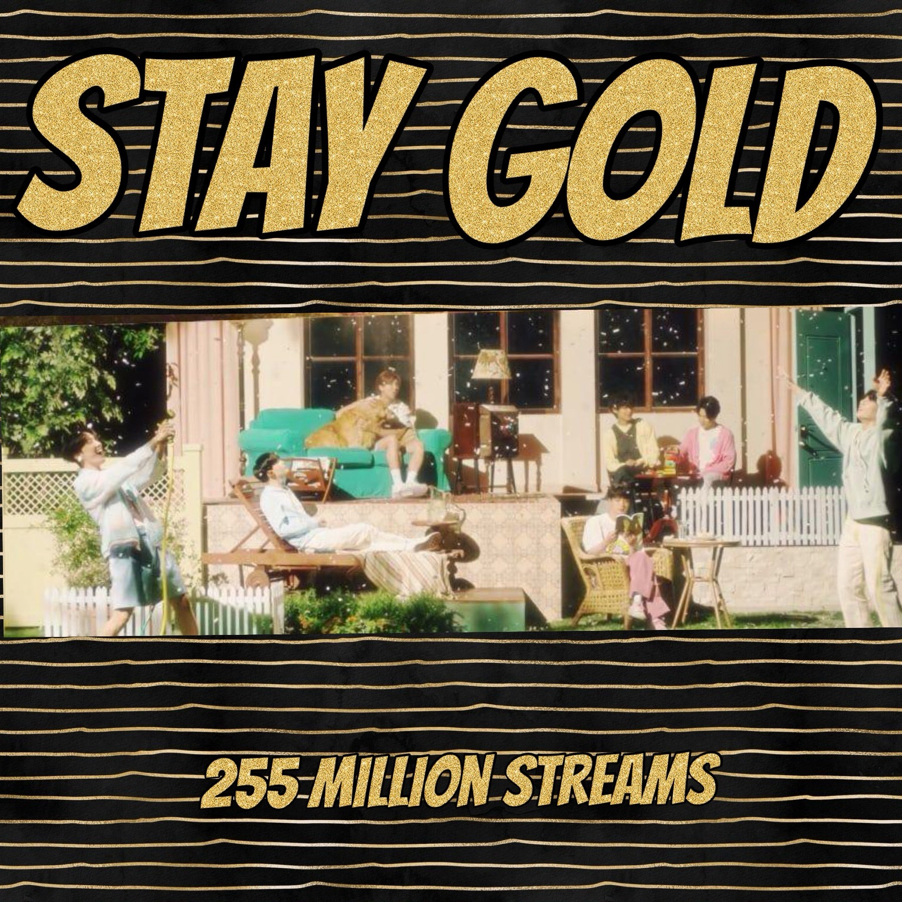 Screenshot of Stay Gold announcing that it has reached 255 Million Streams on YouTube.