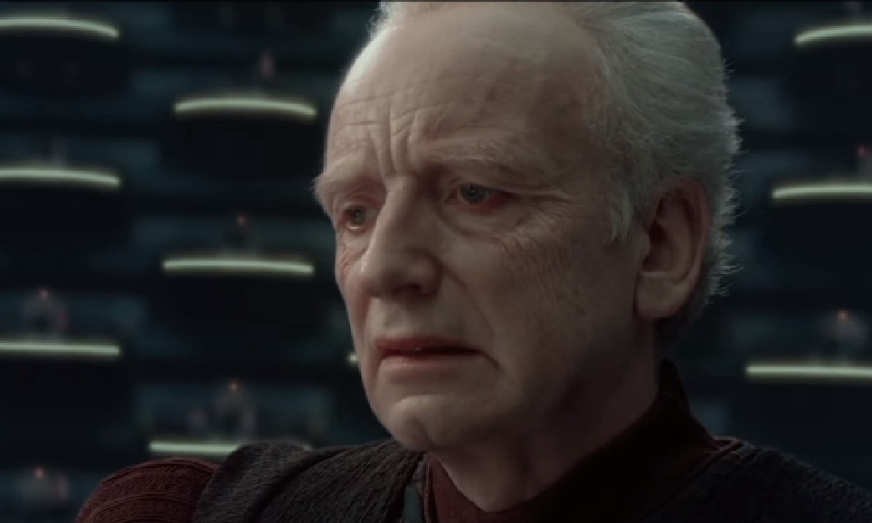 An image from Star Wars Revenge of The Sith showing Senator Palpatine