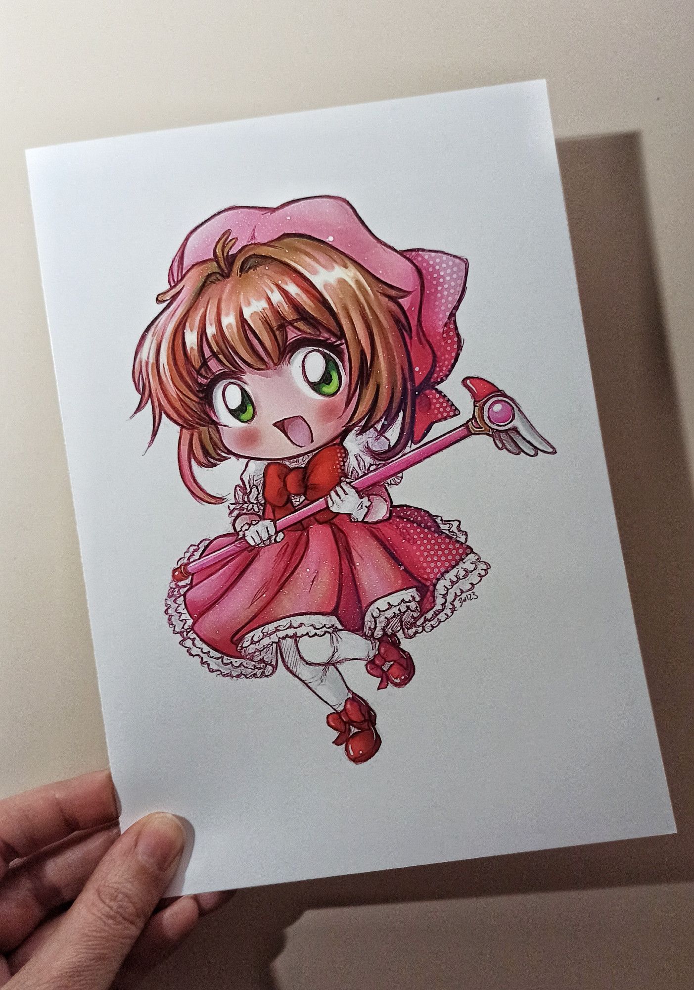 Print de mi ilustración de Sakura (CardCaptor Sakura) en versión Chibi!