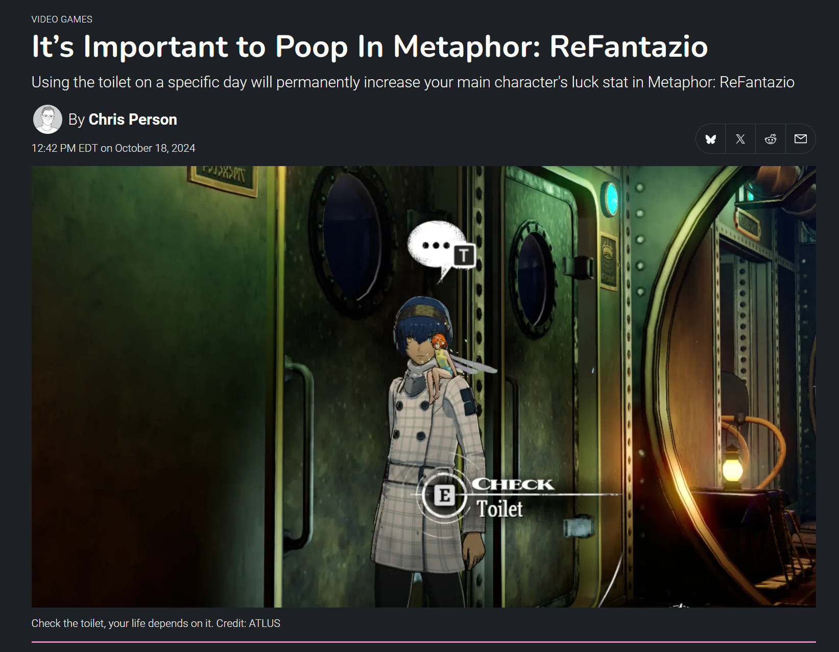 It's Important To Poop In Metaphor: ReFantazio