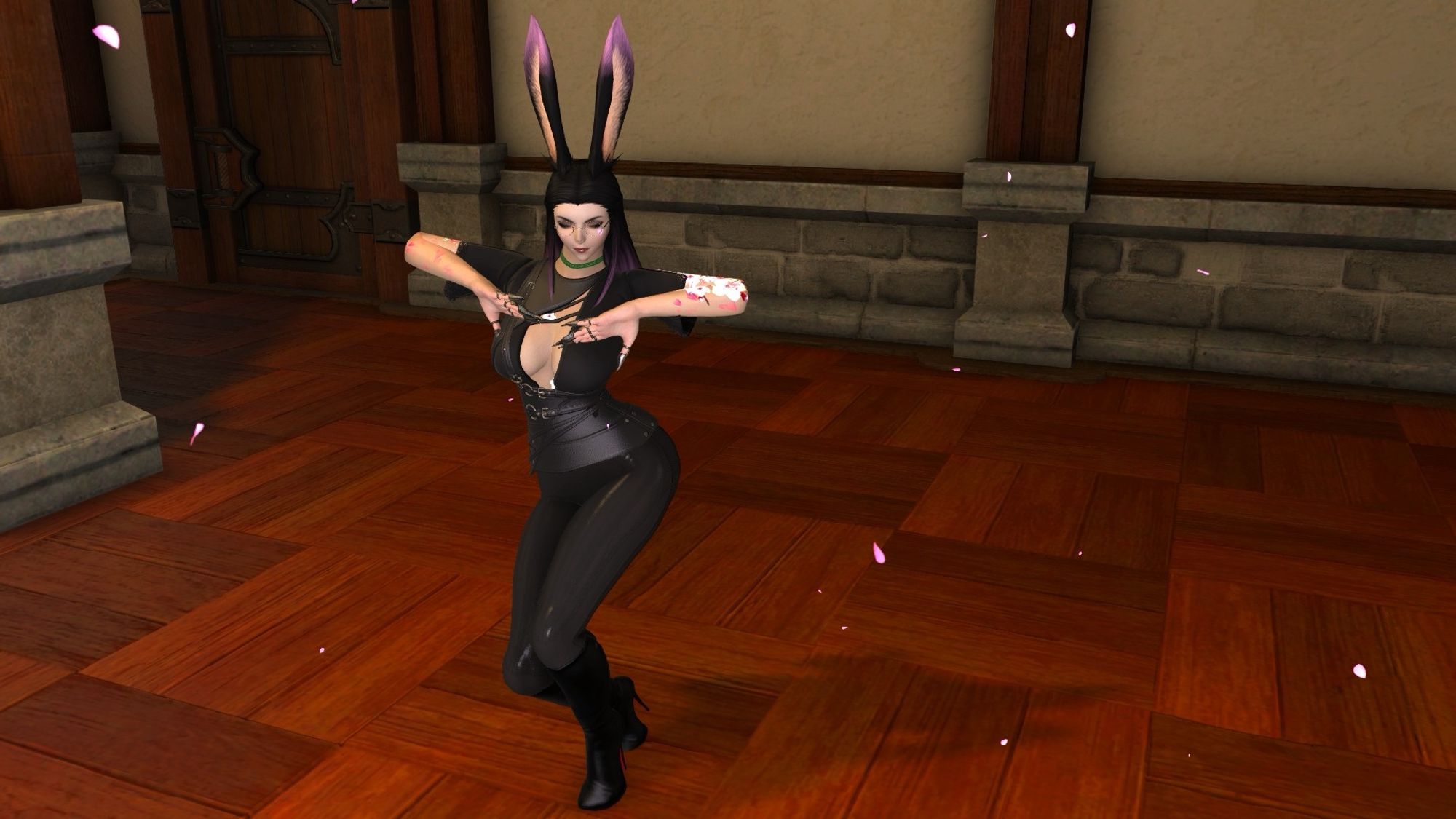 My Rava Viera dancing away with the sakura petals from gpose filter on.