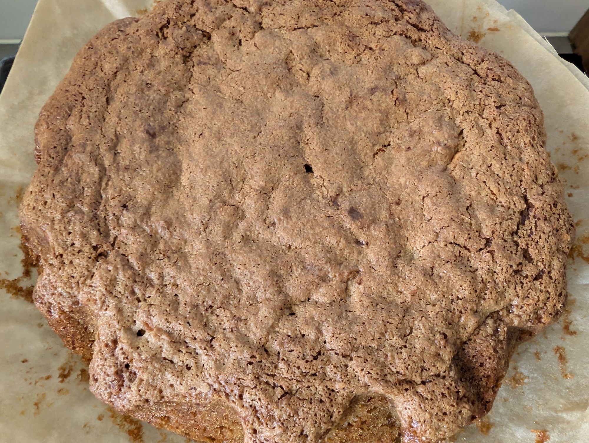 A homemade carrot cake.