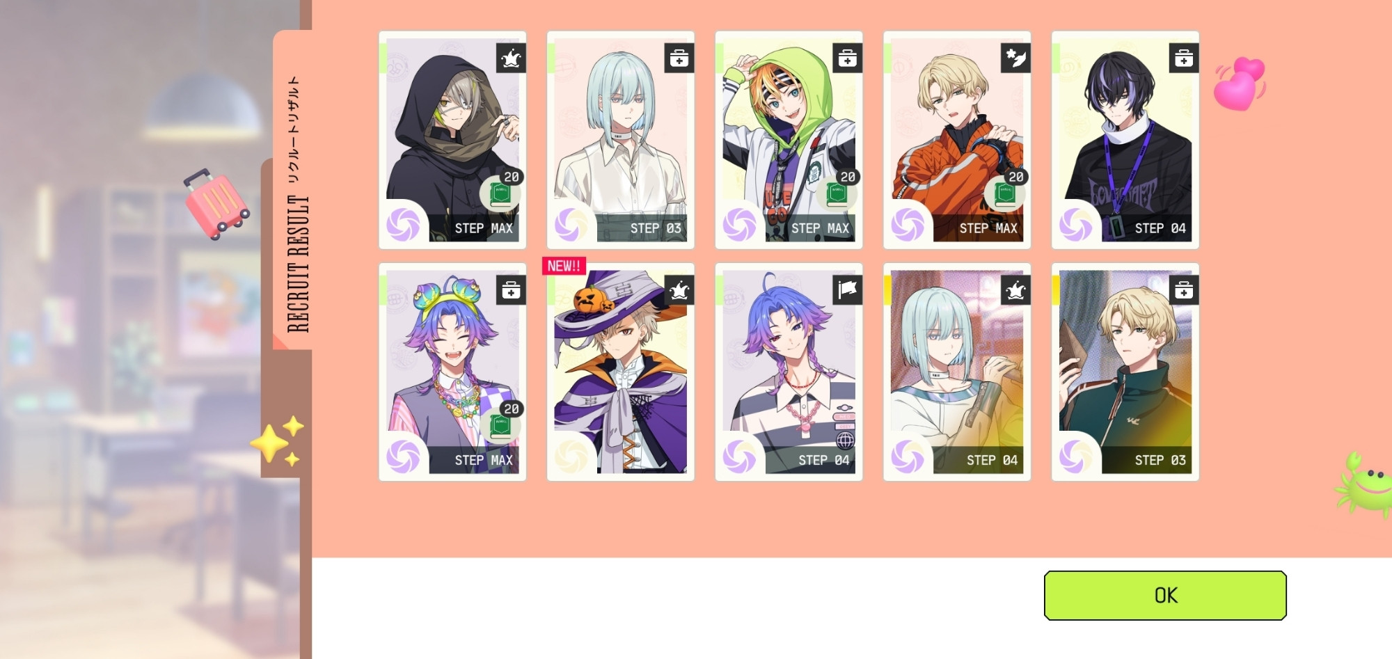 Halloween gacha 10pull result in 18trip