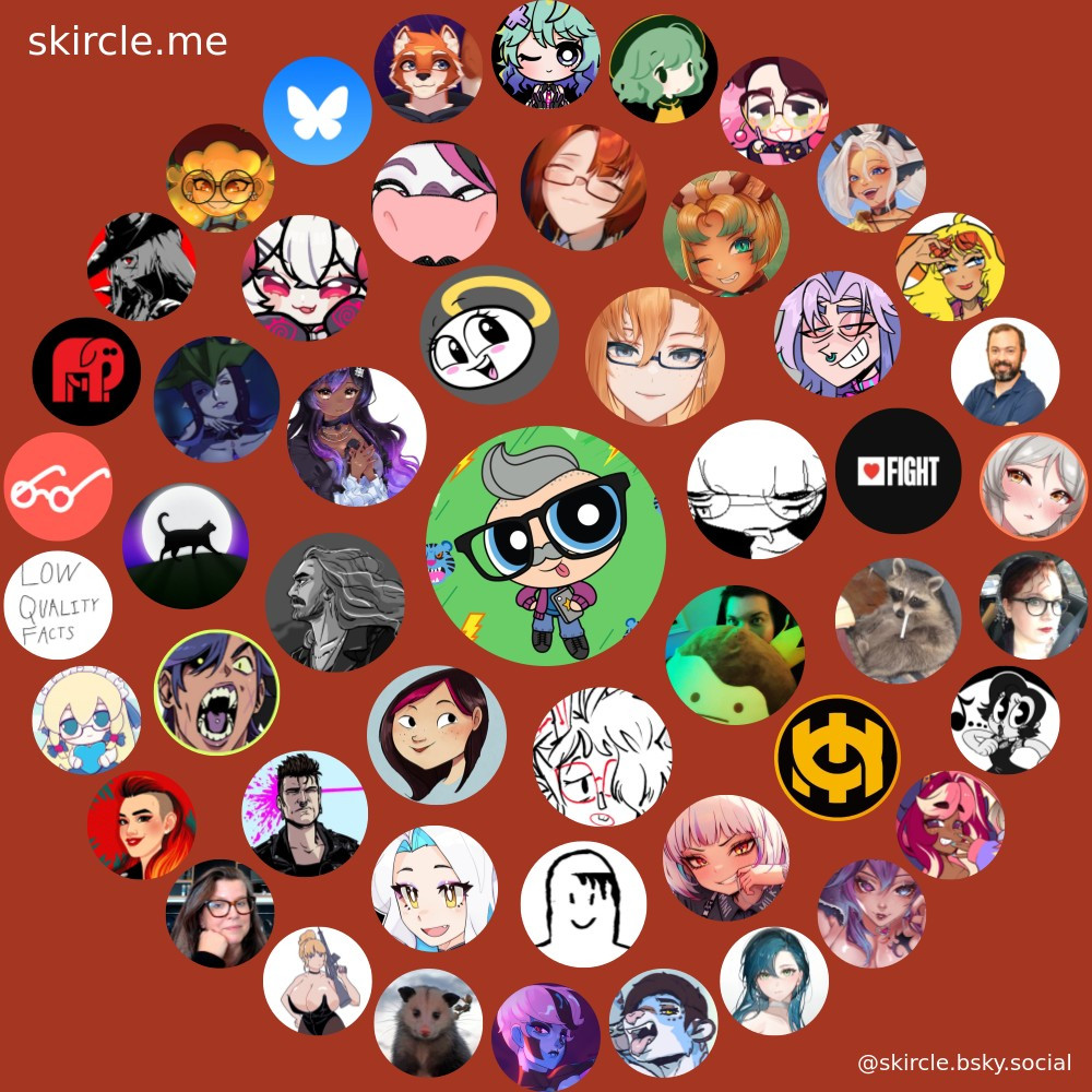 A circular array of profile pictures with my own at the center. 