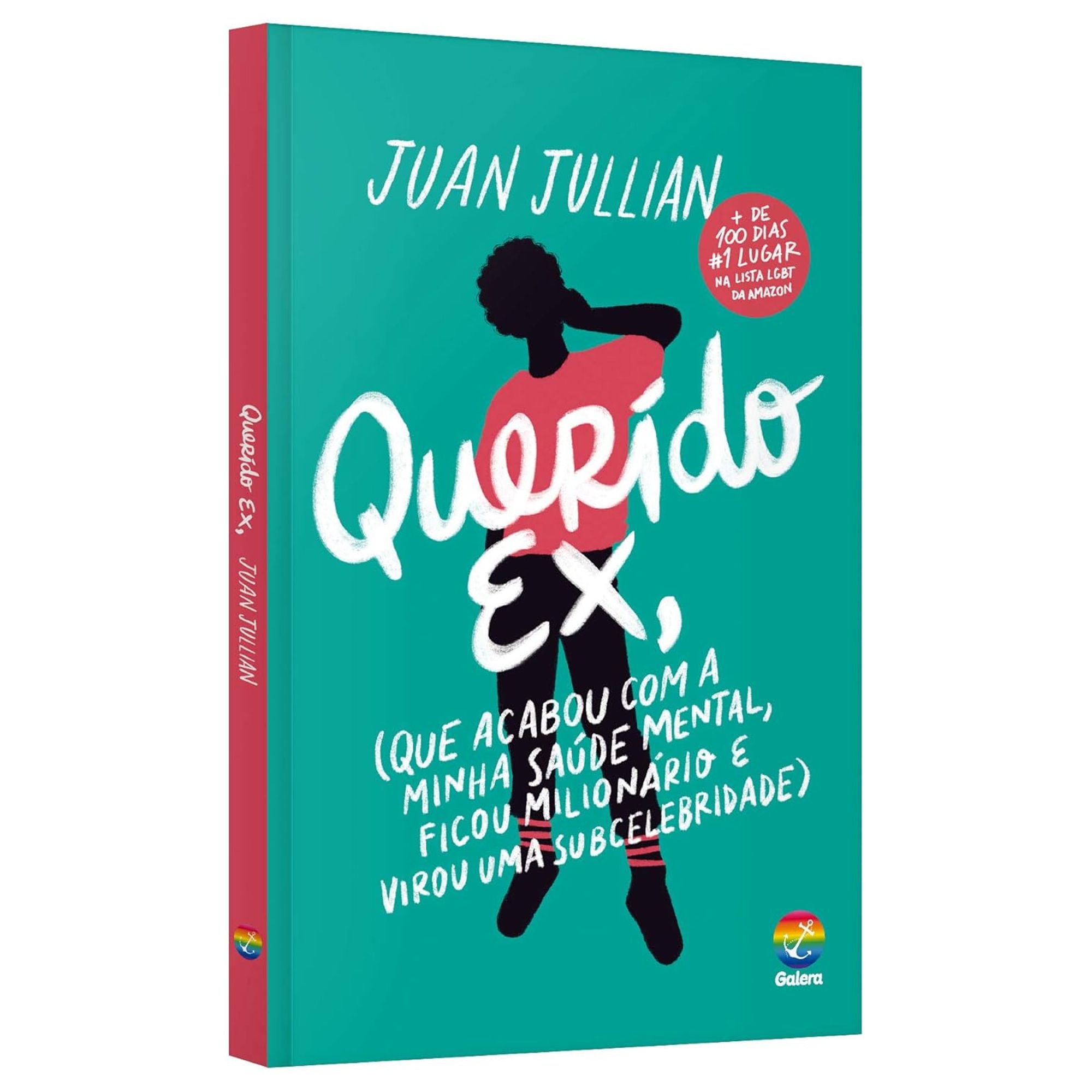 Livro Querido ex, em pé em fundo branco.