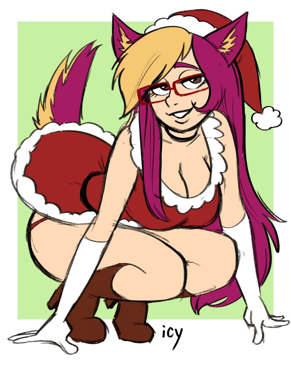 Tomoe in a skimpy Santa dress.