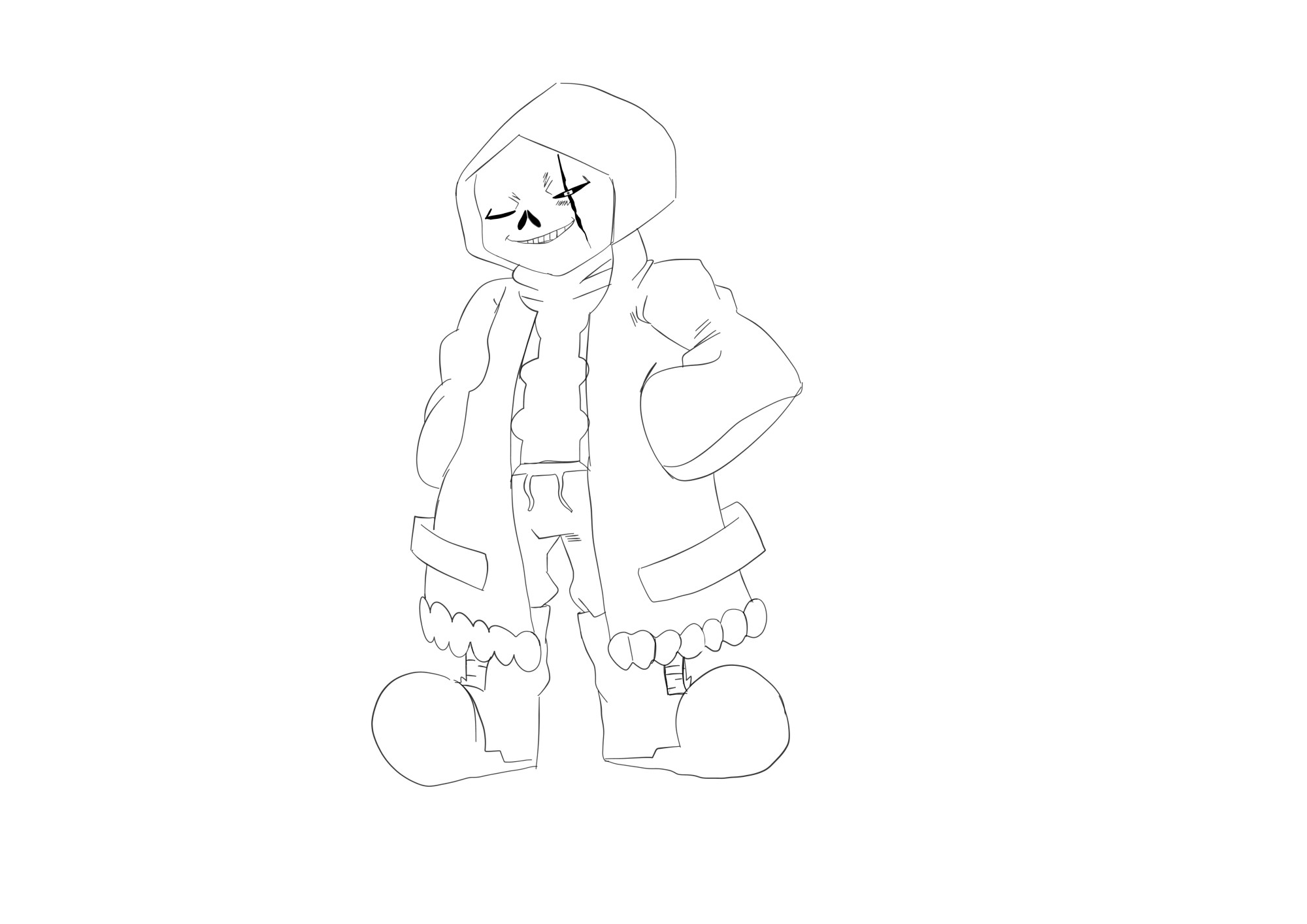 Drawing of EpicSans, a character from an Undertale Alternative Universe.